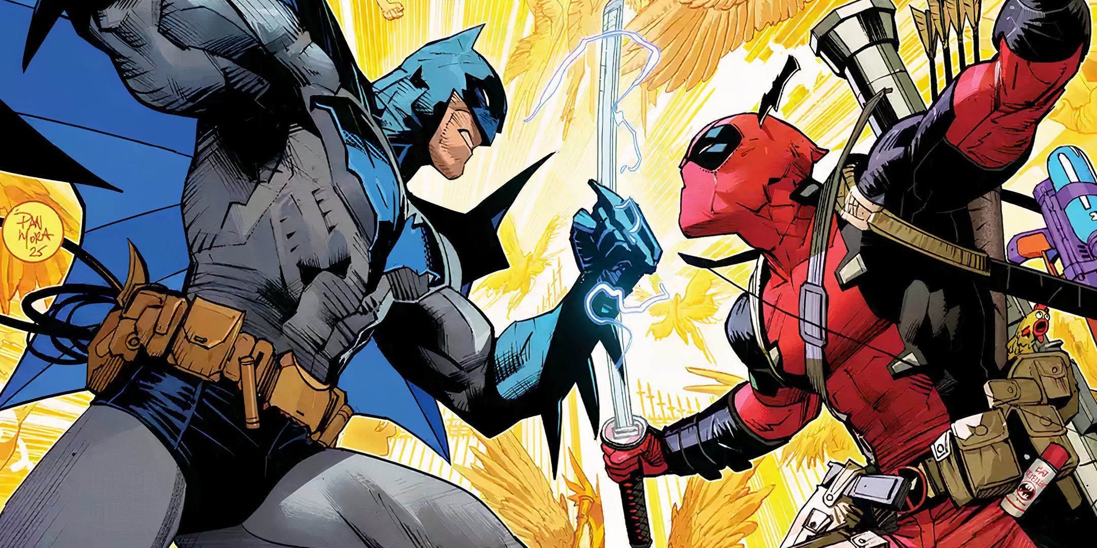 Couverture de Deadpool/Batman #1 par Dan Mora.