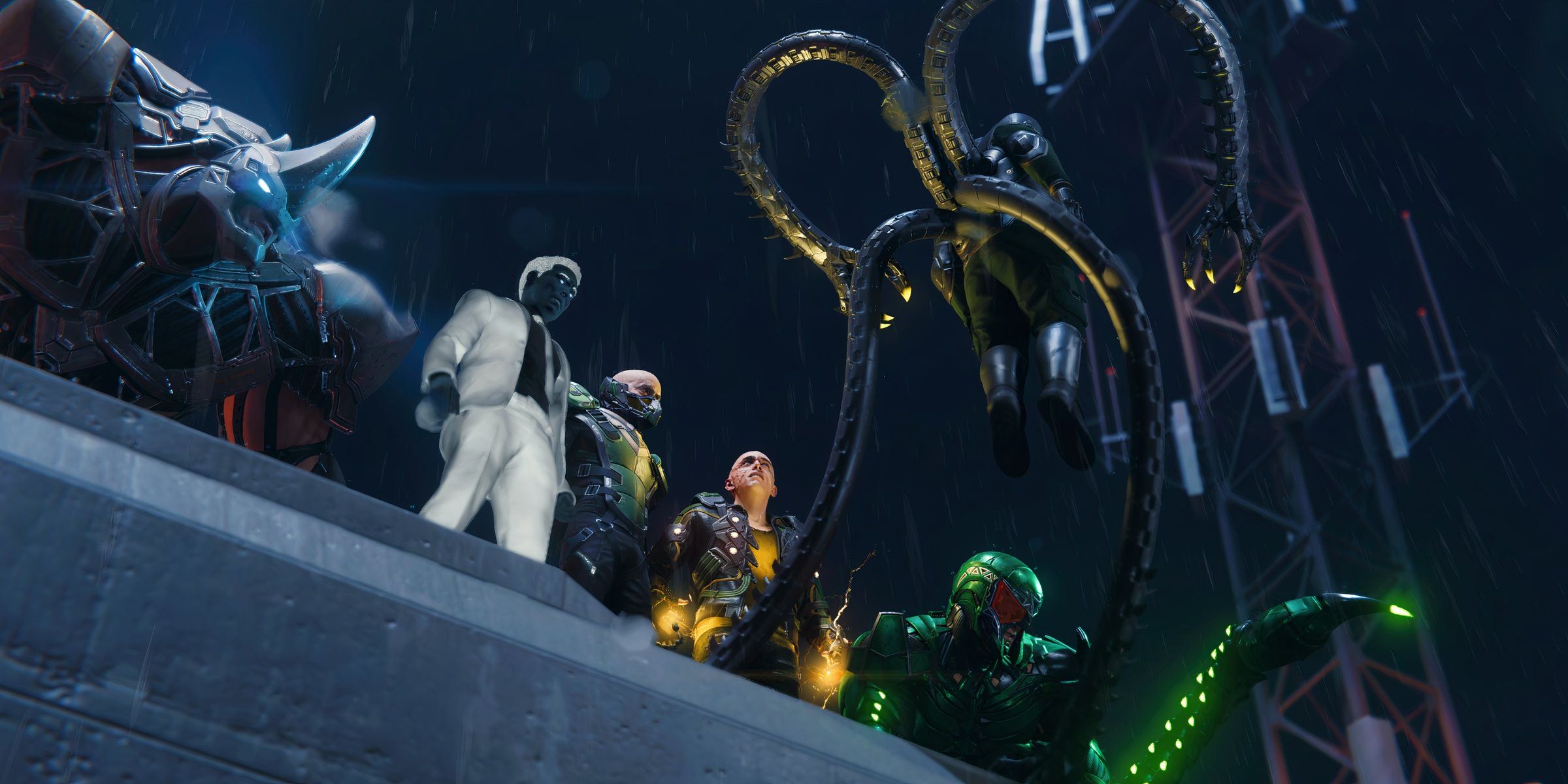 Les Sinister Six menés par Mr Negative dans le jeu Marvel's Spider-Man 2.