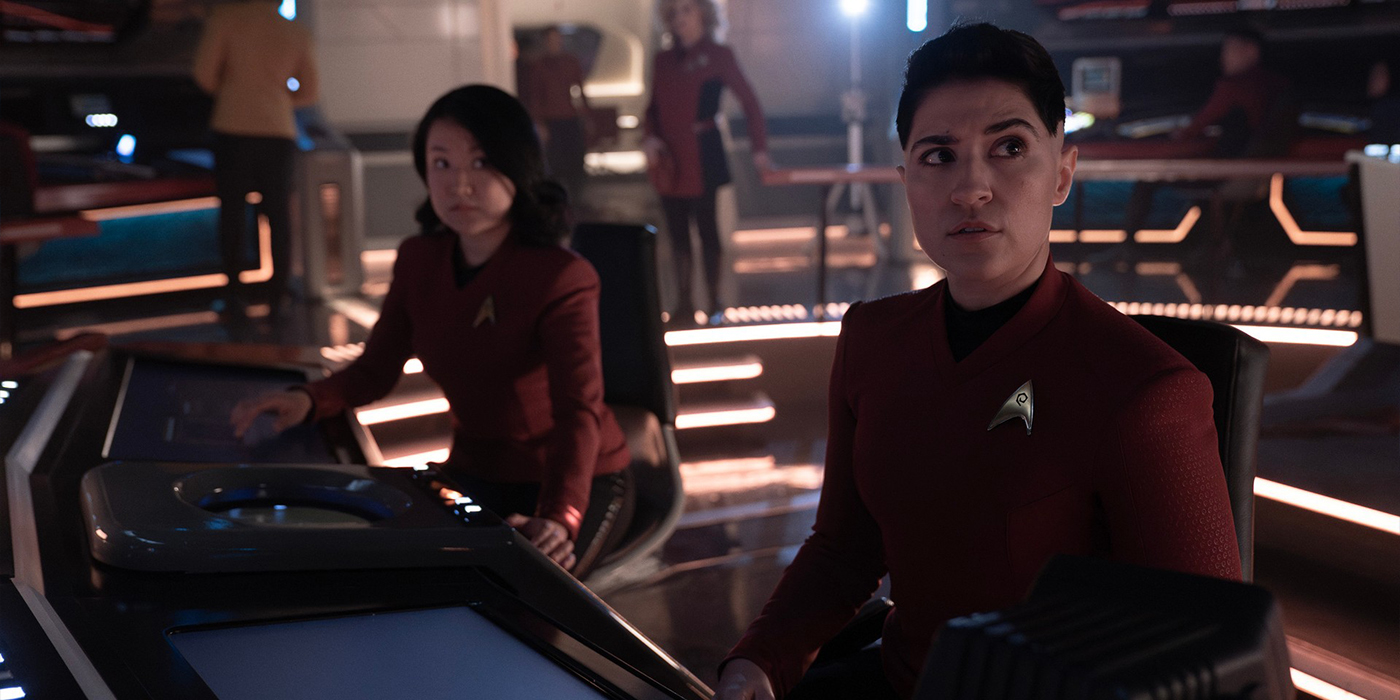 Rong Fu (Mitchell), Melissa Navia (Erica Ortegas) dans la saison 3, épisode 6 de Strange New Worlds.