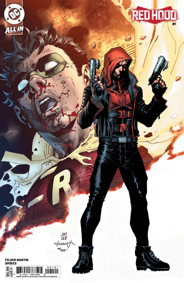 Couverture alternative de Red Hood #1 (DC Comics), par Jim Lee.