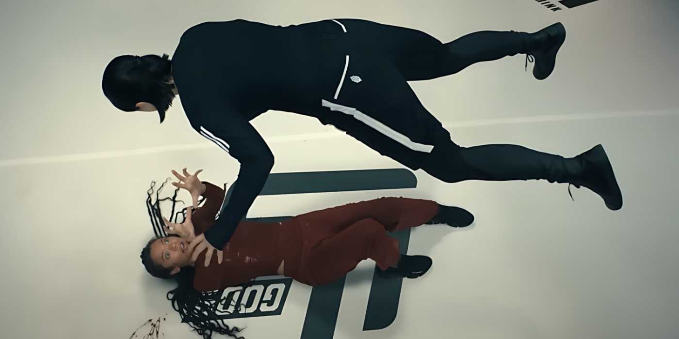 Jaz Sinclair dans le rôle de Marie Moreau fait léviter Londres Thor dans le rôle de Jordan Li dans l'épisode 4 de la saison 2 de Gen V.