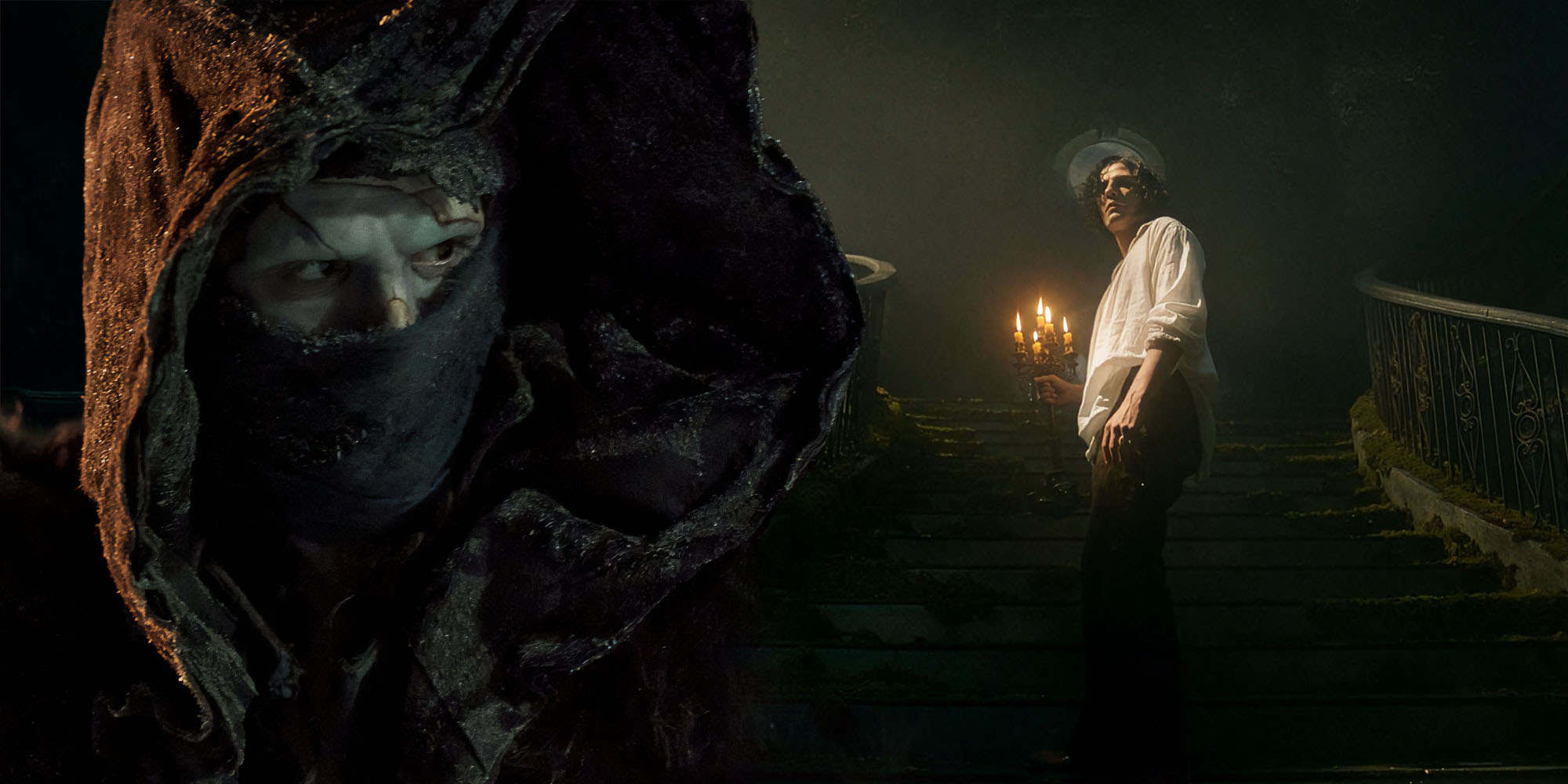 Le Dr Victor von Frankenstein (Oscar Isaac) et la créature (Jacob Elordi) dans le film Frankenstein de Guillermo del Toro pour Netflix.