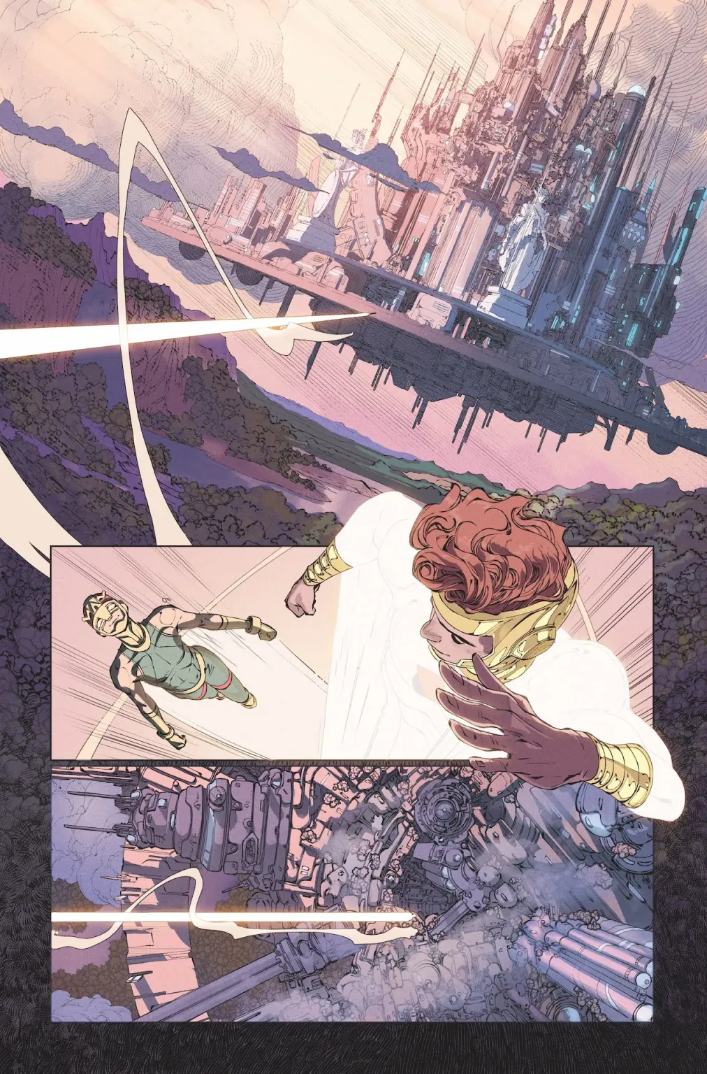 Exrait de New Gods, planche dessinée par Evan Cagle.