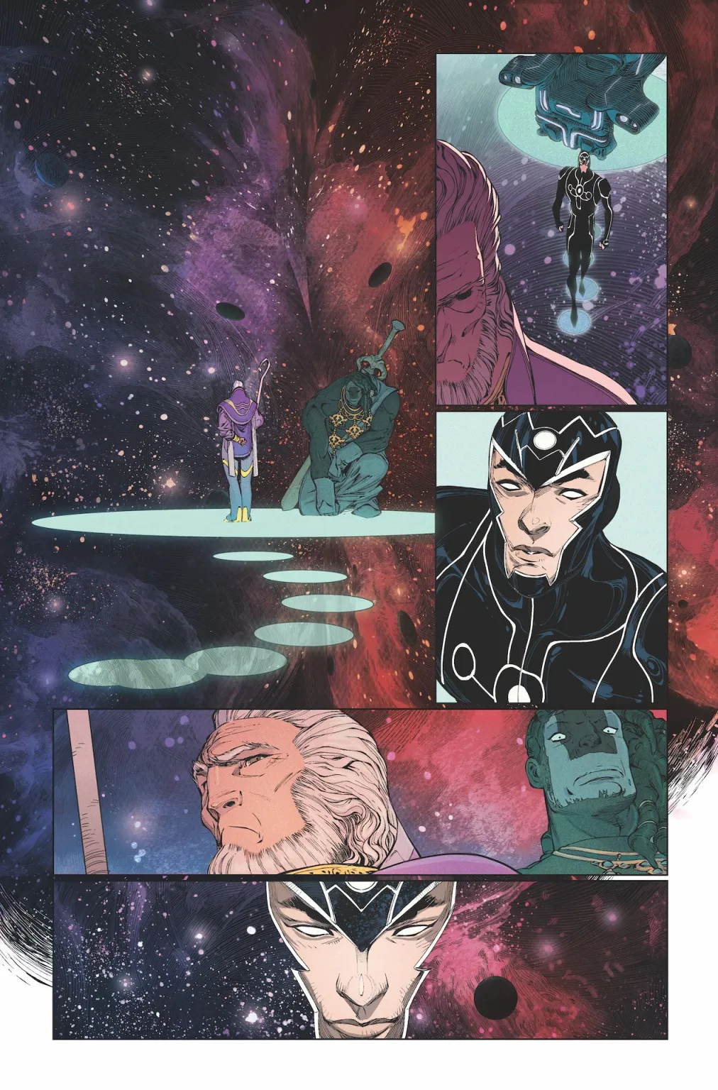 Une nouvelle page extraite de New Gods écrit par RamV et dessiné par Evan Cagle.