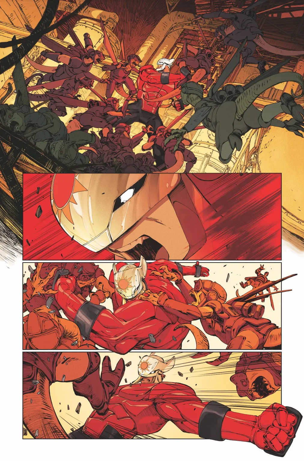 Une page extraite de New Gods par Evan Cagle, chez Urban Comics.
