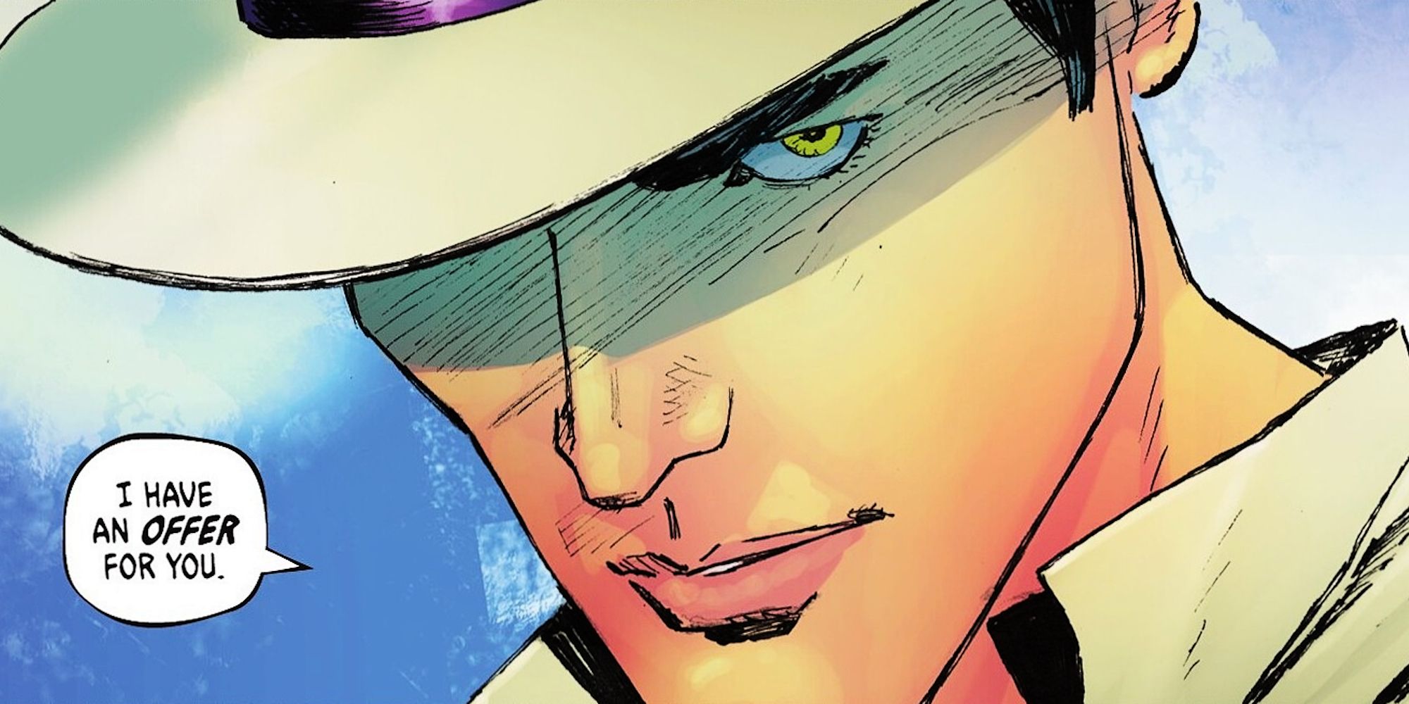 Extrait de Absolute Batman 15 : le Joker sous sa forme humaine fait une offre à Bane.