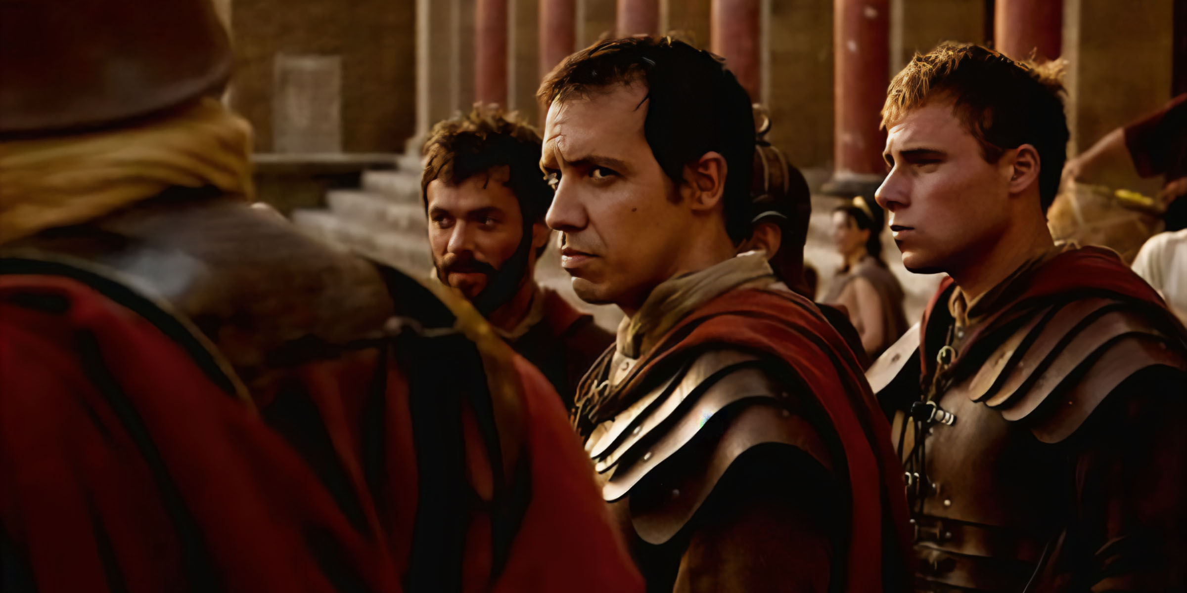 La jeunesse d'Arthurus (Alexandre Astier) à Rome dans le Livre 6 de Kaamelott.