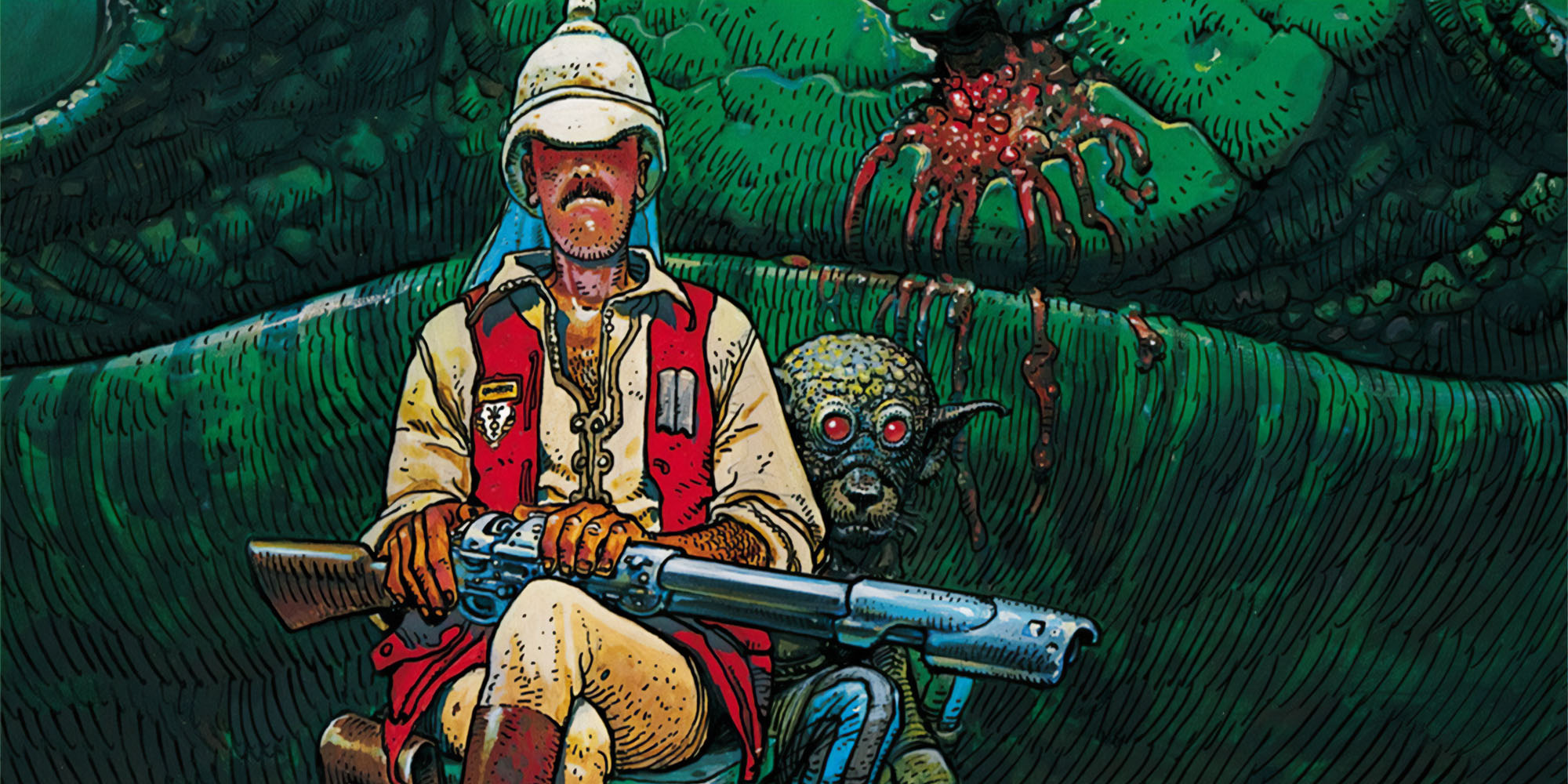 Couverture du Garage Hermétique, une aventure de Major Fatal de Moebius, paru initialement dans Métal Hurlant.