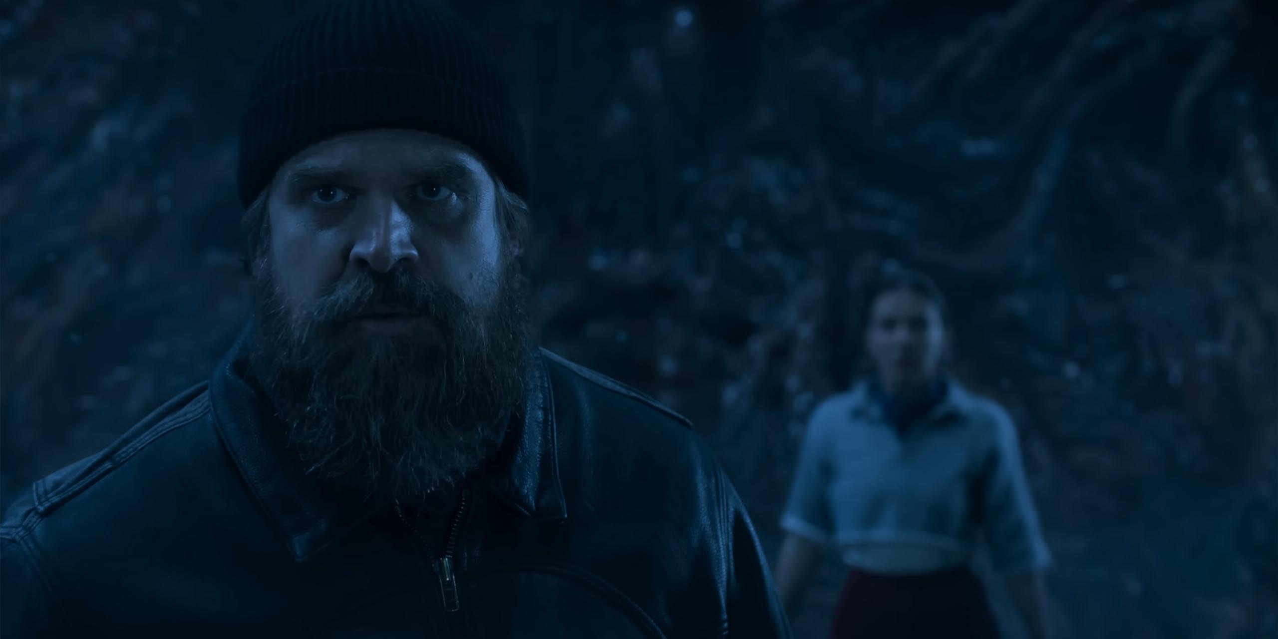 Onze (Millie Bobby Brown) et Hopper (David Harbour) dans la saison 5 de Stranger Things.