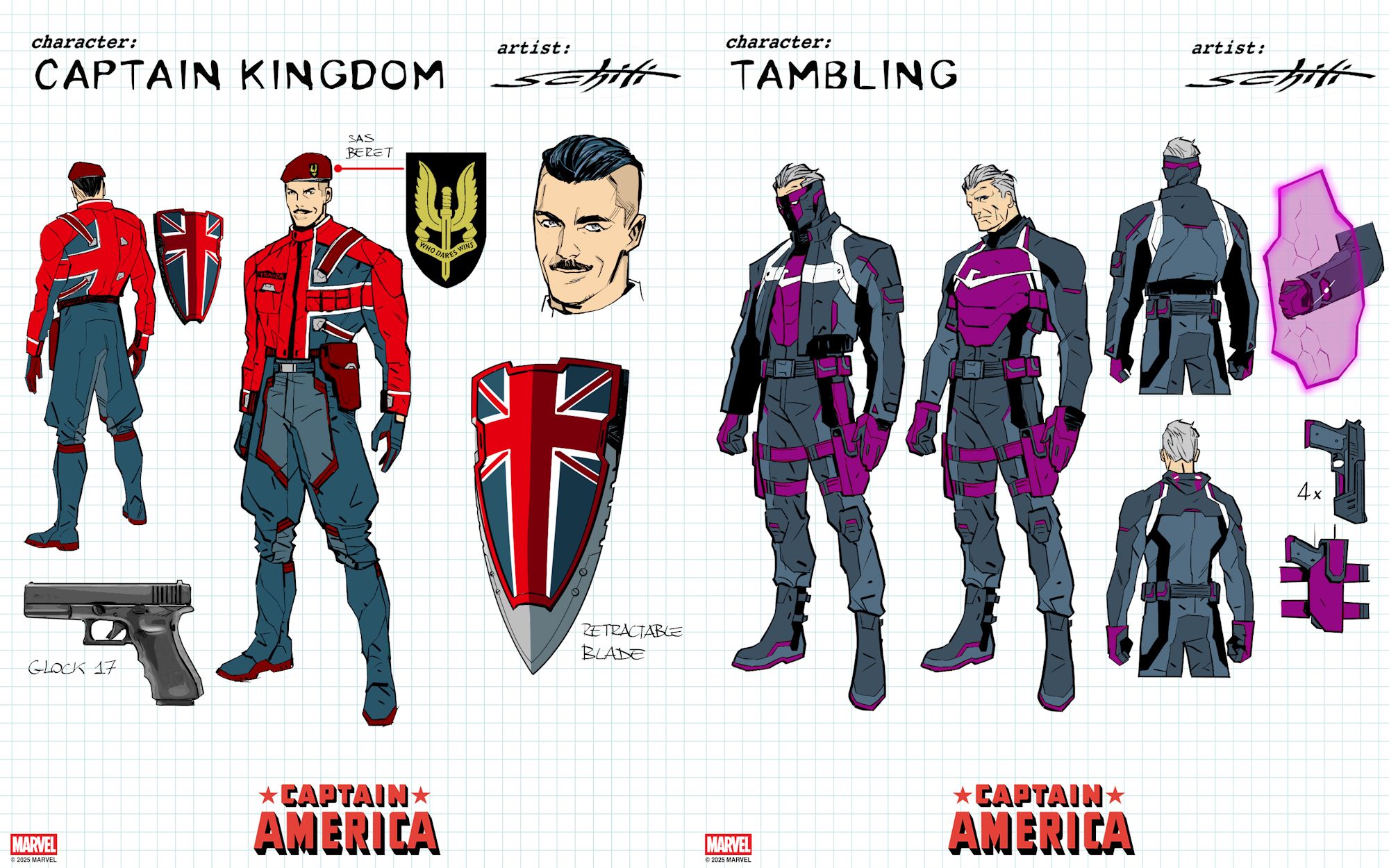 Designs de Captain Kingdom remplacé par Tambing, du SHIELD.