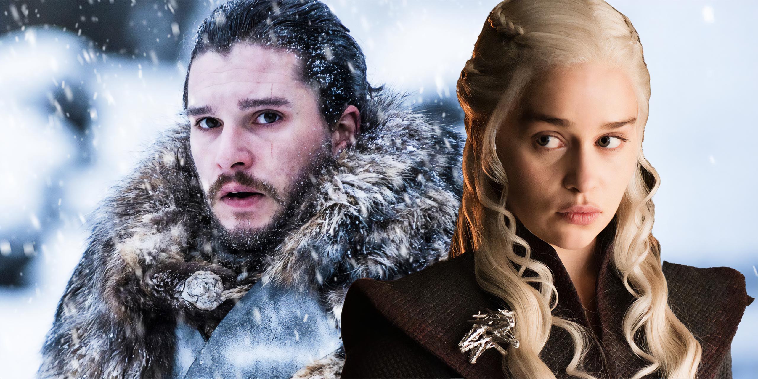 Daenerys (Emilia Clarke) et Jon Snow (Kit Harington) dans Game of Thrones.