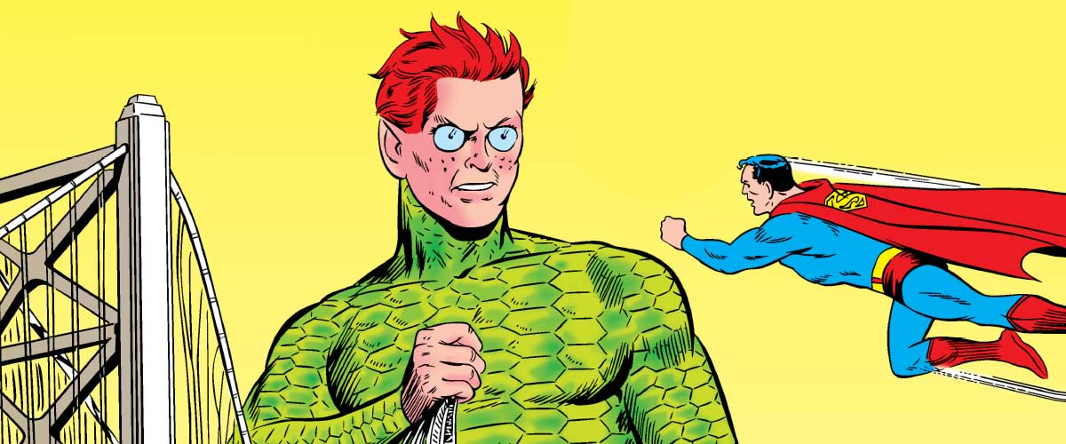 Superman affronte un Jimmy Olsen métamorphosé dans DC Weird Tales and Fantasy.