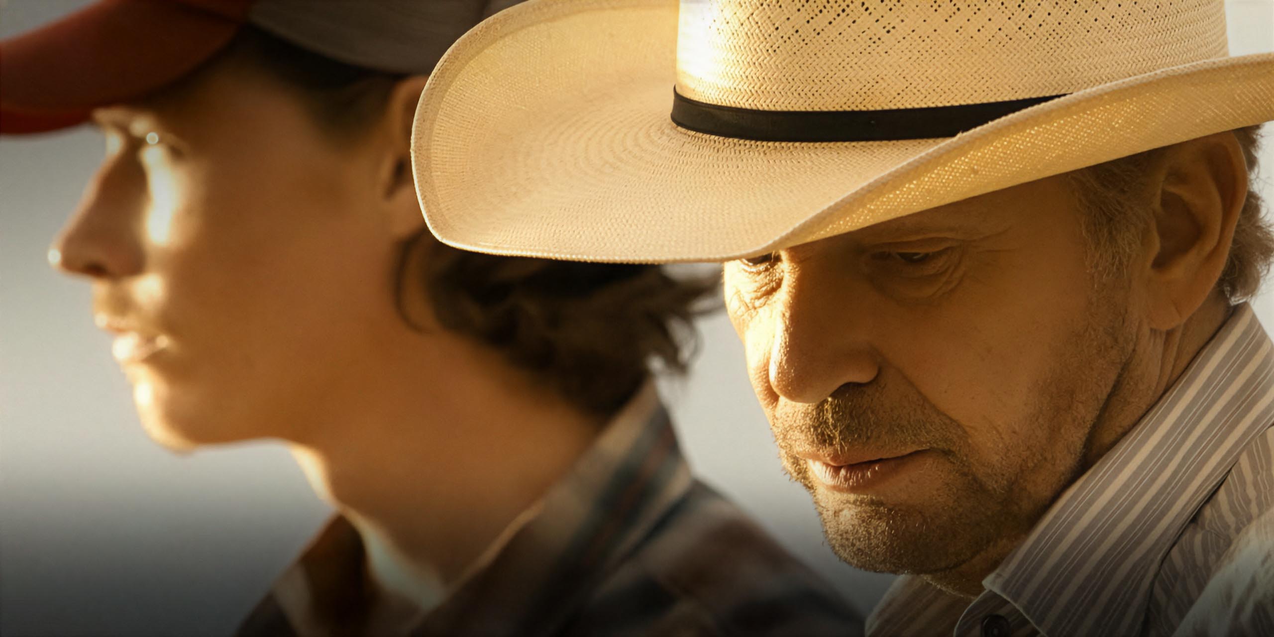 Billy Bob Thornton dans le rôle de Tommy et Jacob Lofland dans le rôle de Cooper, dans Landman saison 2 épisode 2.
