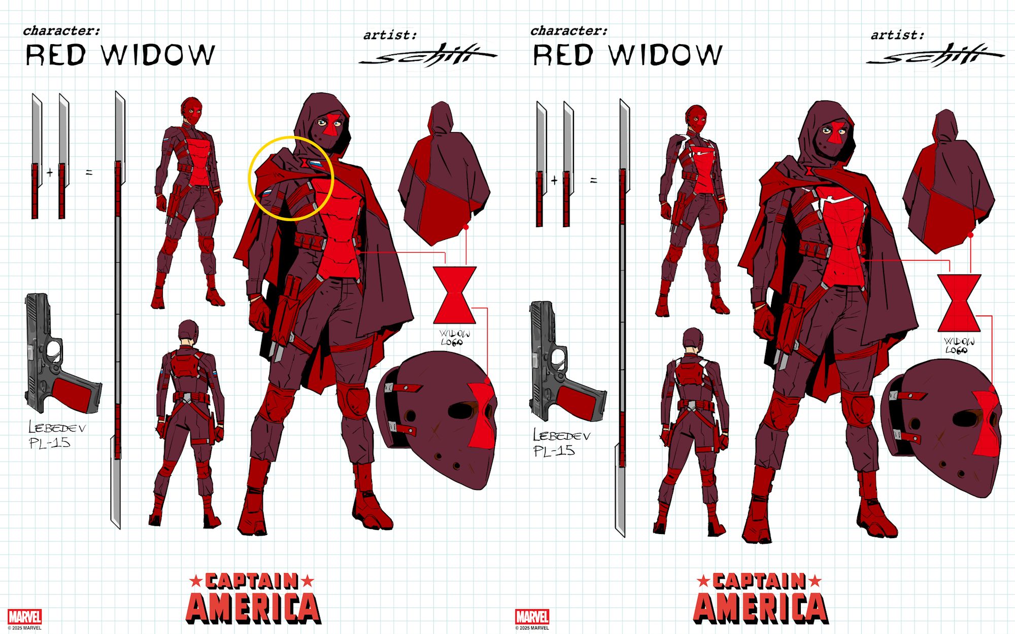 Red Widow n'est pas remplacée, mais le drapeau russe a abandonné son costume.