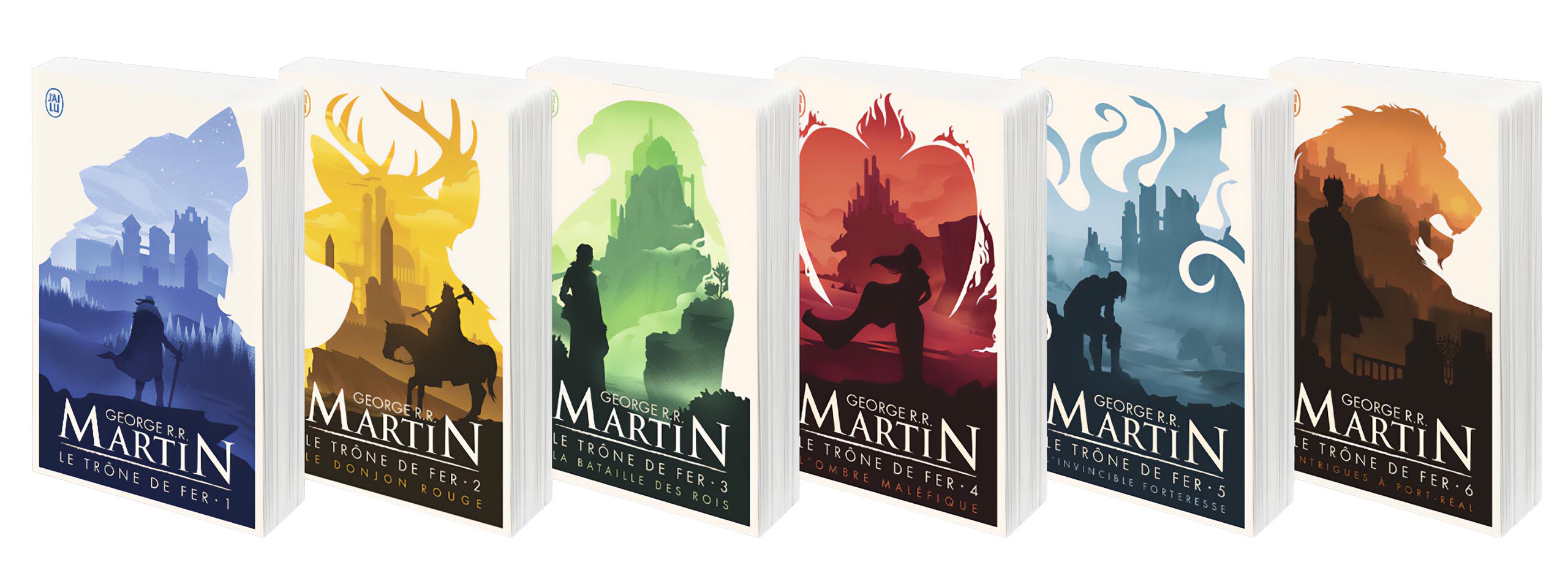 Couvertures des livres Le Trône de Fer (Game of Thrones) au format poche.