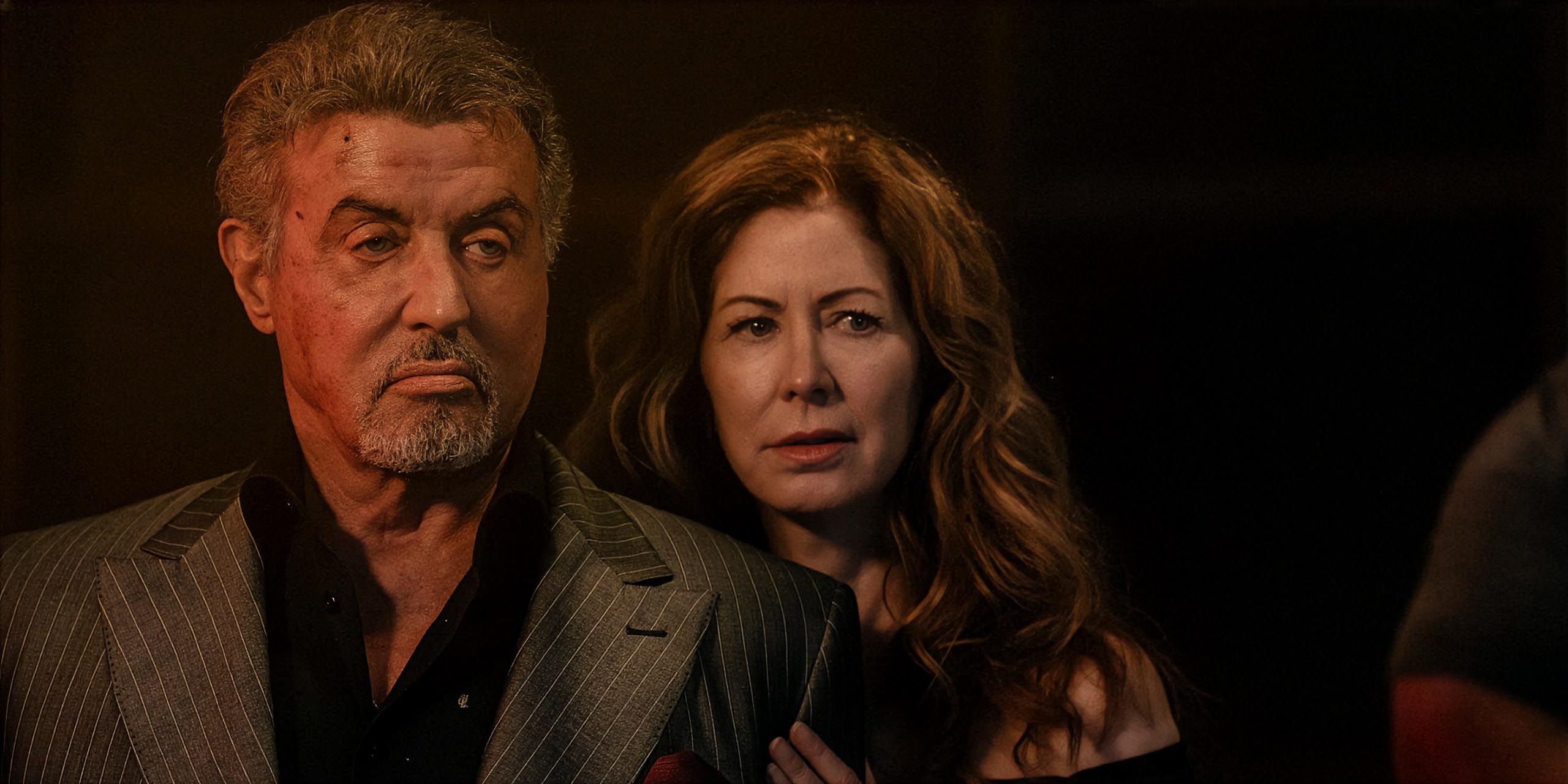 Sylvester Stallone et Dana Delany dans Tulsa King, saison 3, épisode 8.