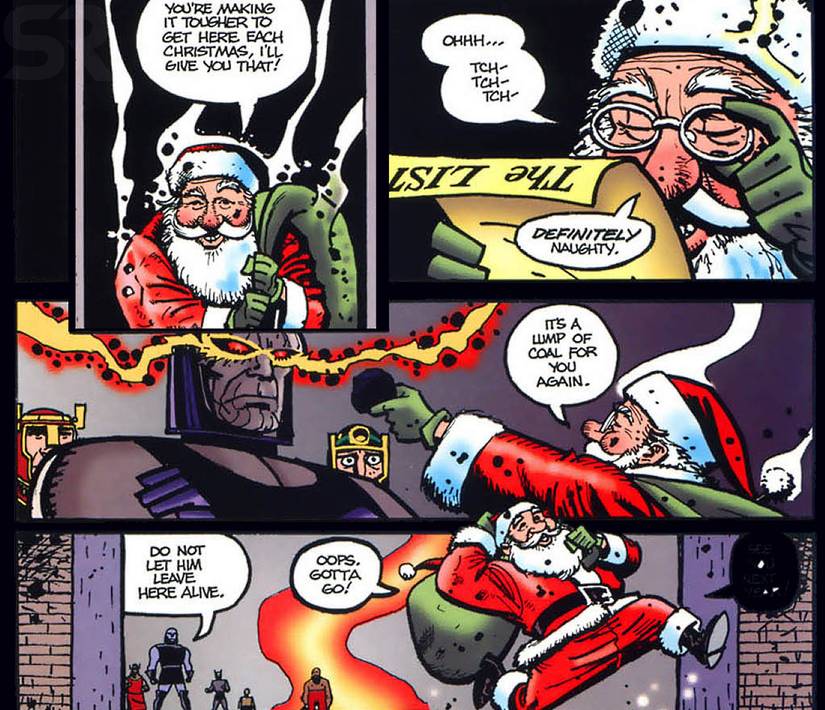 Le Père Noël, le plus grand ennemi de Darkseid, dans DCU Holiday Bash #2 .