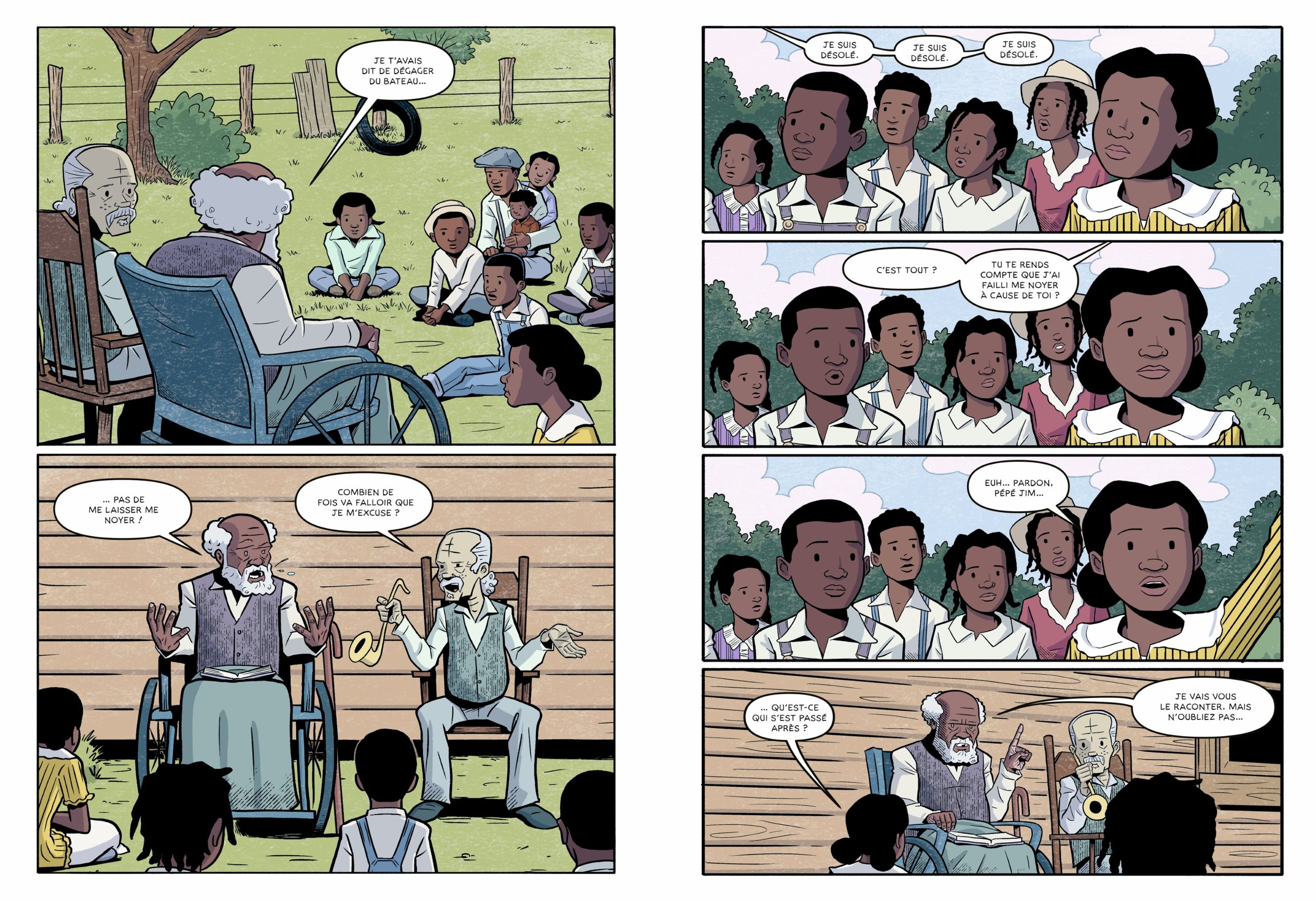 Extrait de la BD Les véritables aventures de Jim et Huckleberry Finn par Imagine Graphic