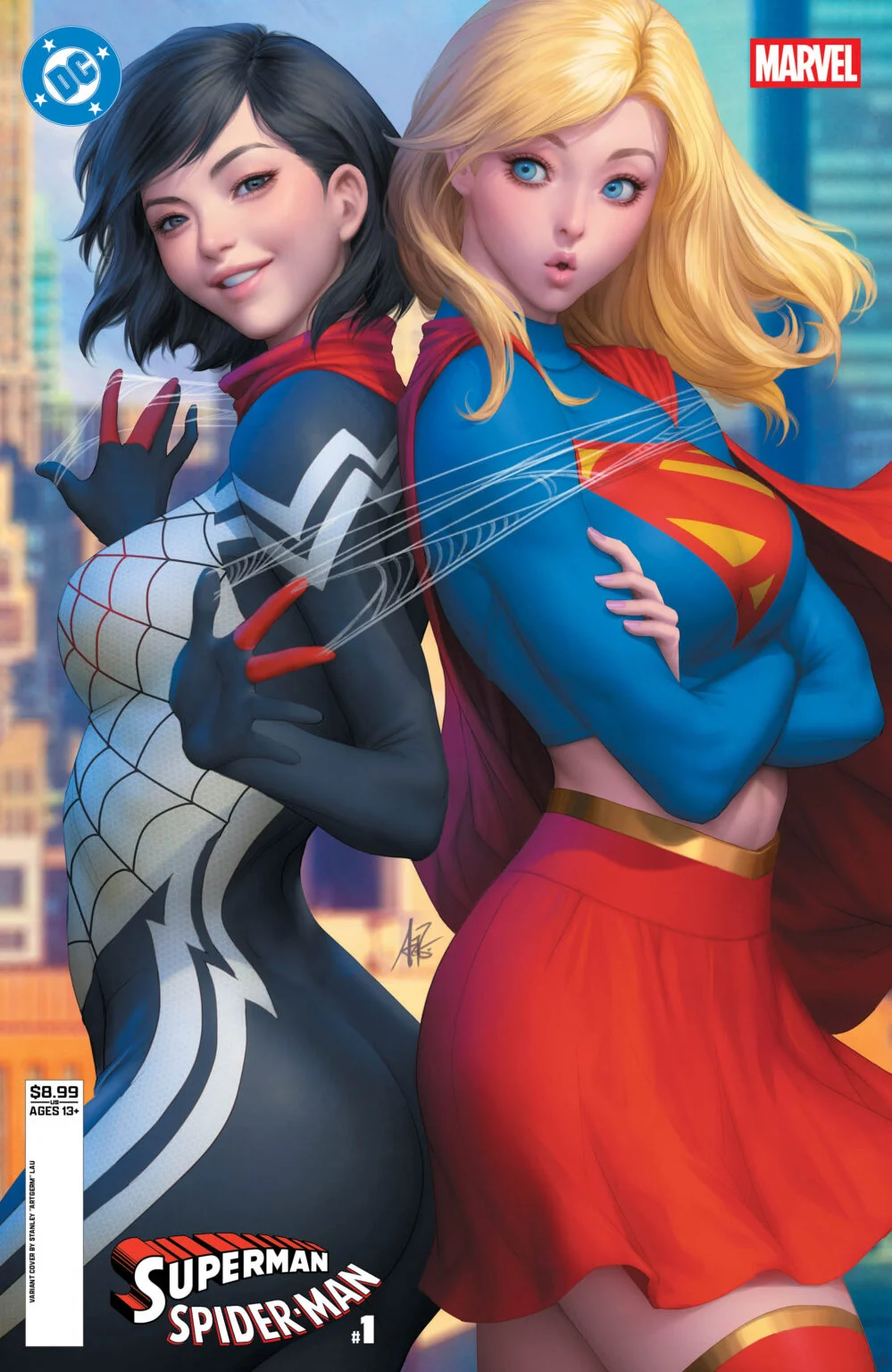 Couverture Superman Spider-Man Artgerm