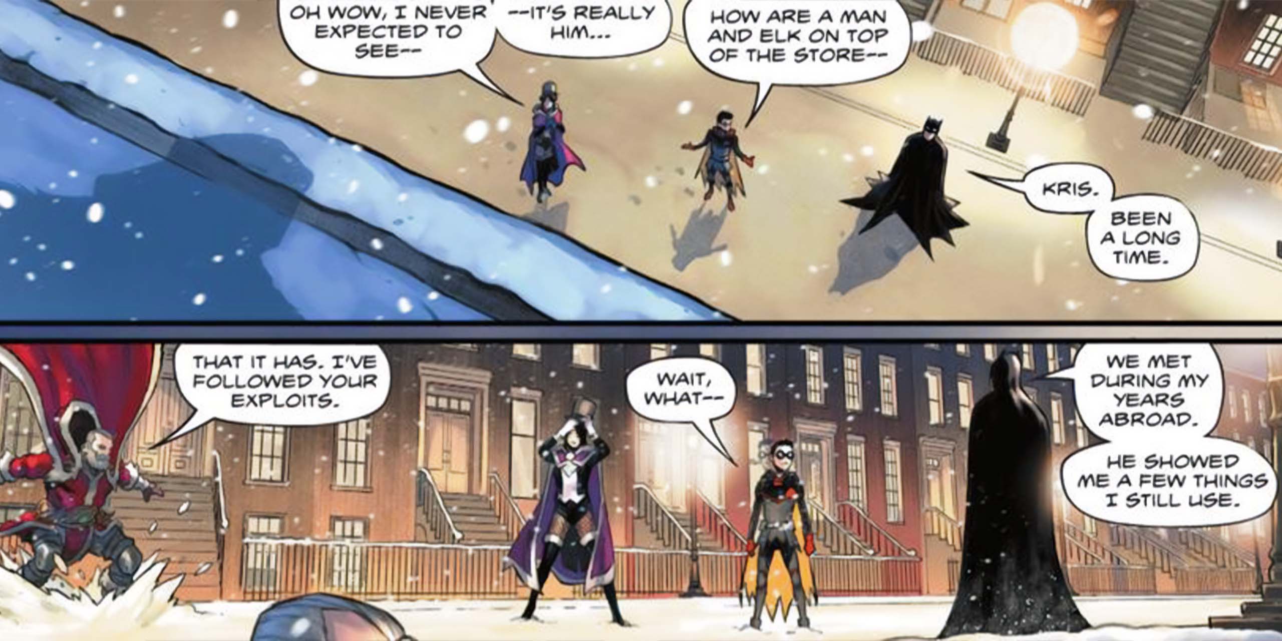Batman et le Père Noël réunis à Gotham dans Batman/Santa Claus: Silent Knight #1.