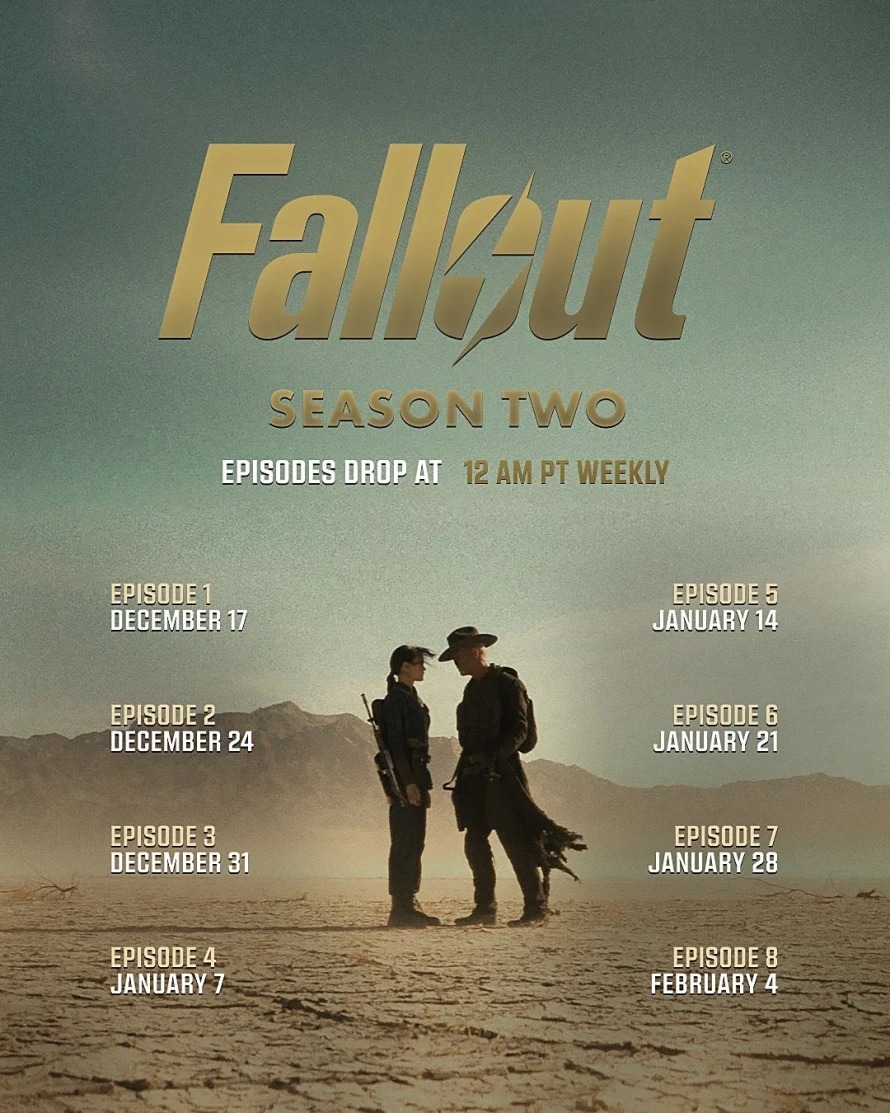 Calendrier officiel de sortie des épisodes de la saison 2 de Fallout dévoilé par Prime Video.