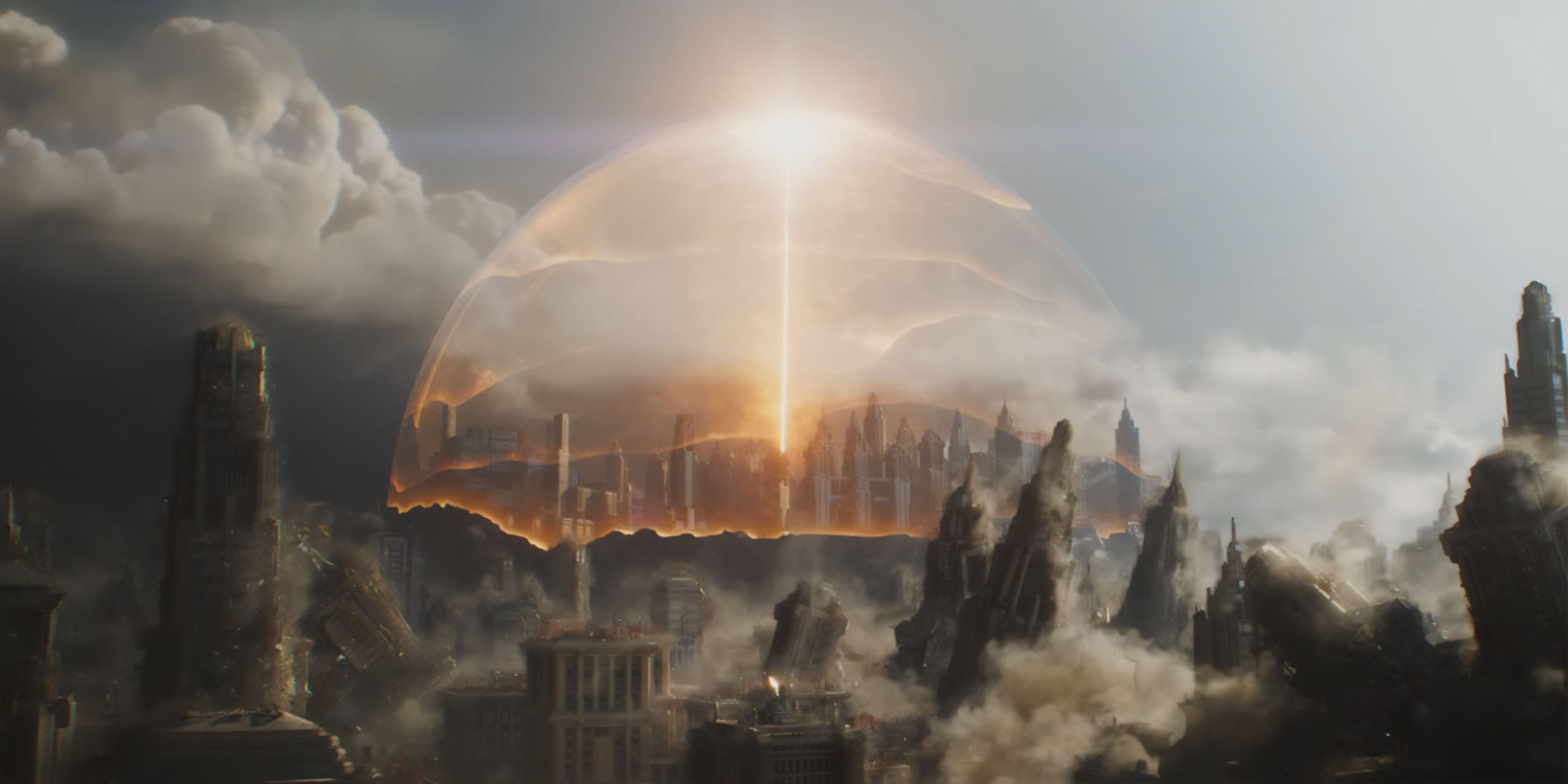 La cité d'Argo quittant Krypton, dans Supergirl.