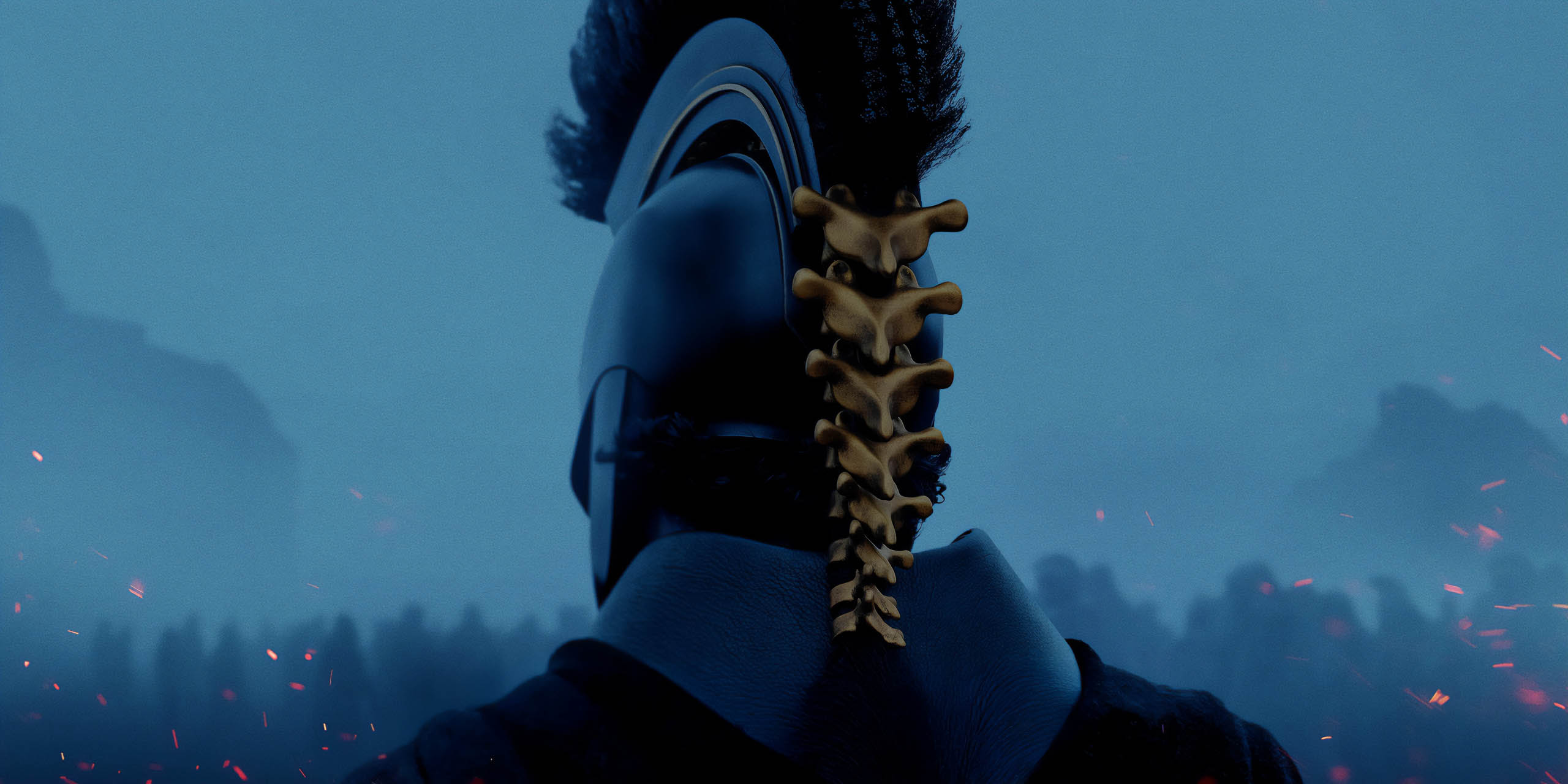 Agamemnon de dos portant son casque sur l'affiche officielle du film L'Odyssée (2026) de Christopher Nolan.