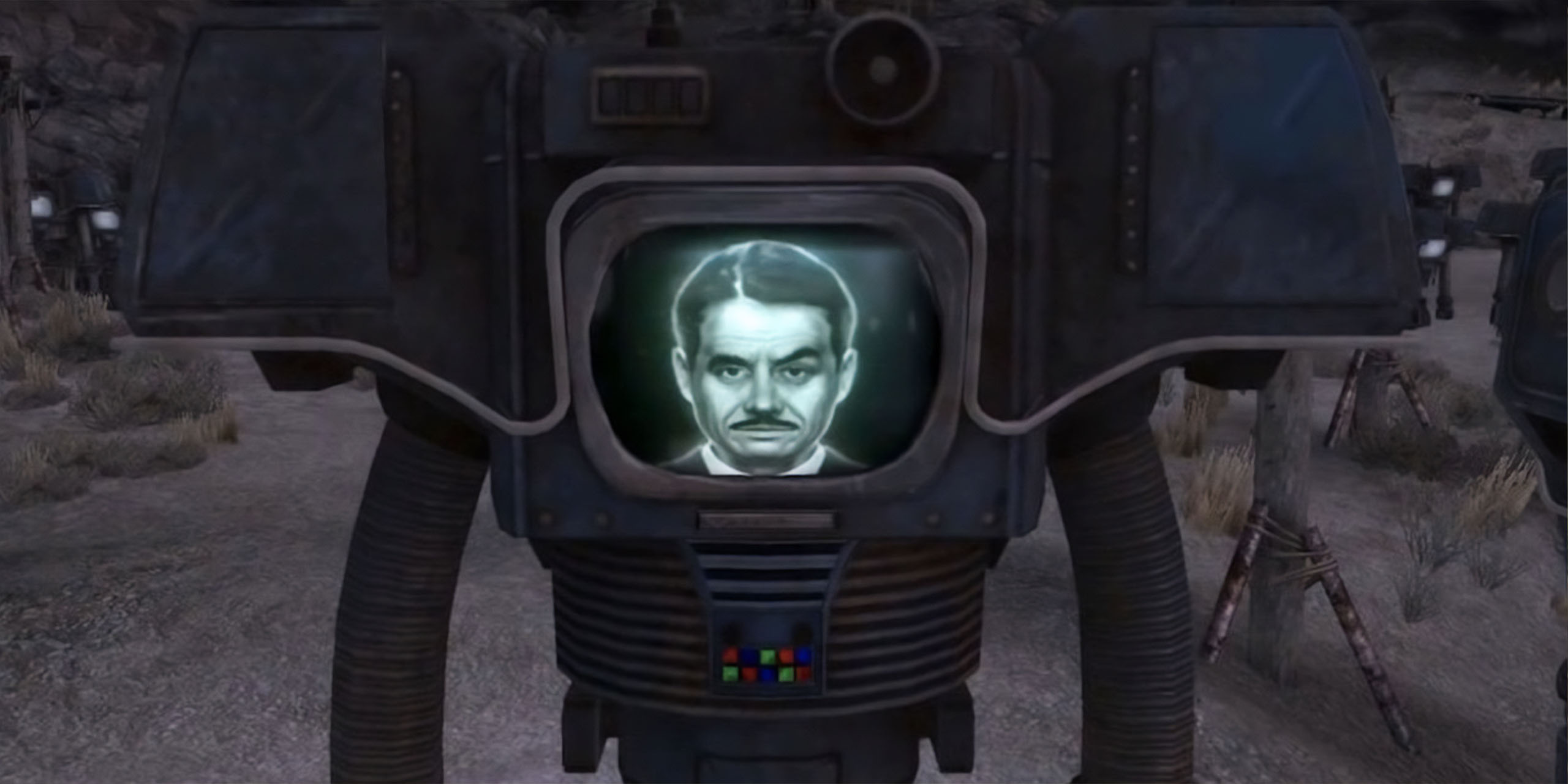 M. House sur un écran de robot dans le jeu Fallout New Vegas