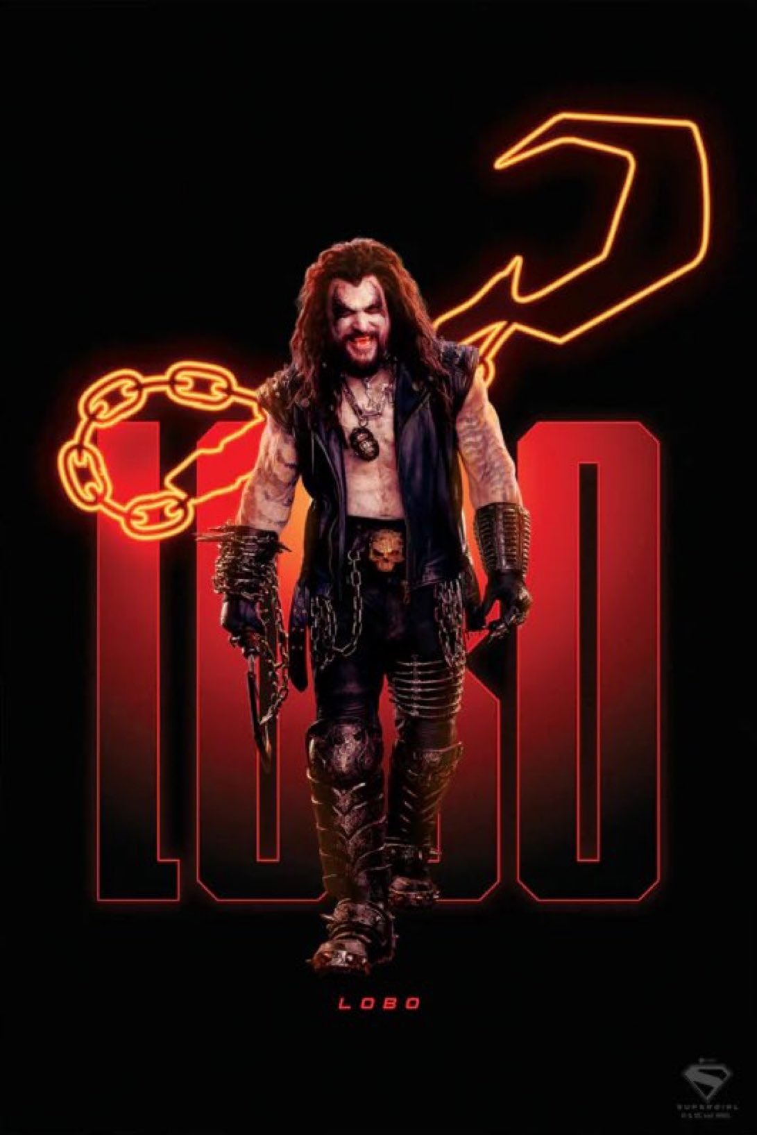 Poster de Jason Momoa en Lobo dans le film Supergirl du DCU.