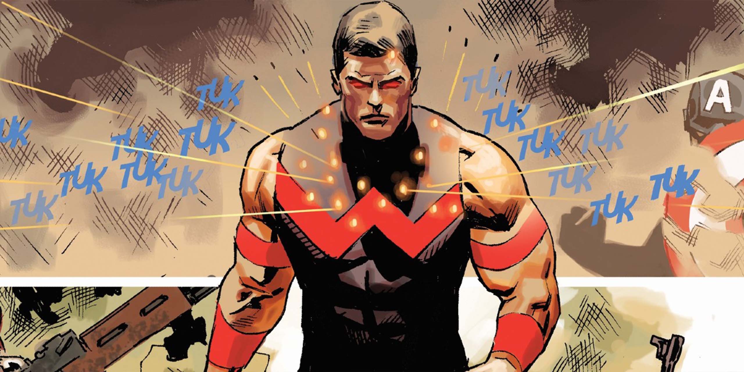 Wonder Man insensible aux balles de fusil dans les comics Marvel.