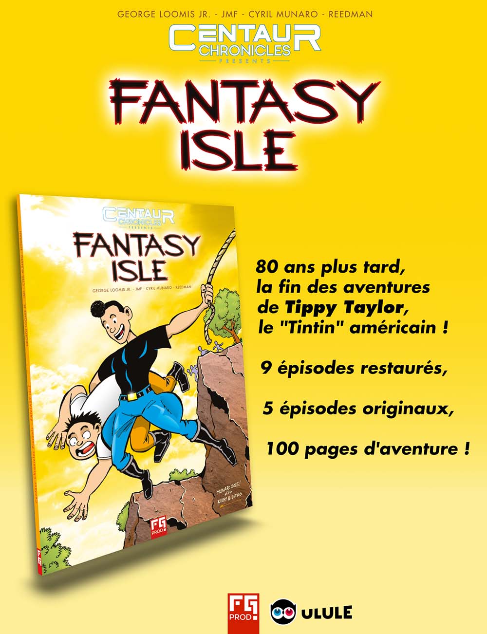 Publicité pour la campagne de financement participatif sur Ulule de l'ouvrage Fantasy Isle avec Tippy Taylor.