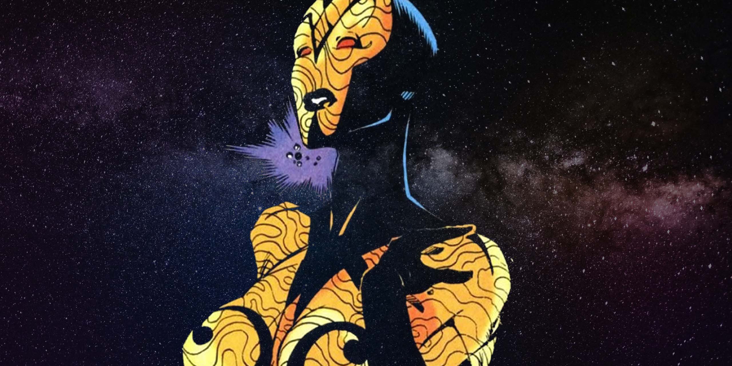 La puissante entité cosmique Infinité dans l'univers Marvel Comics.