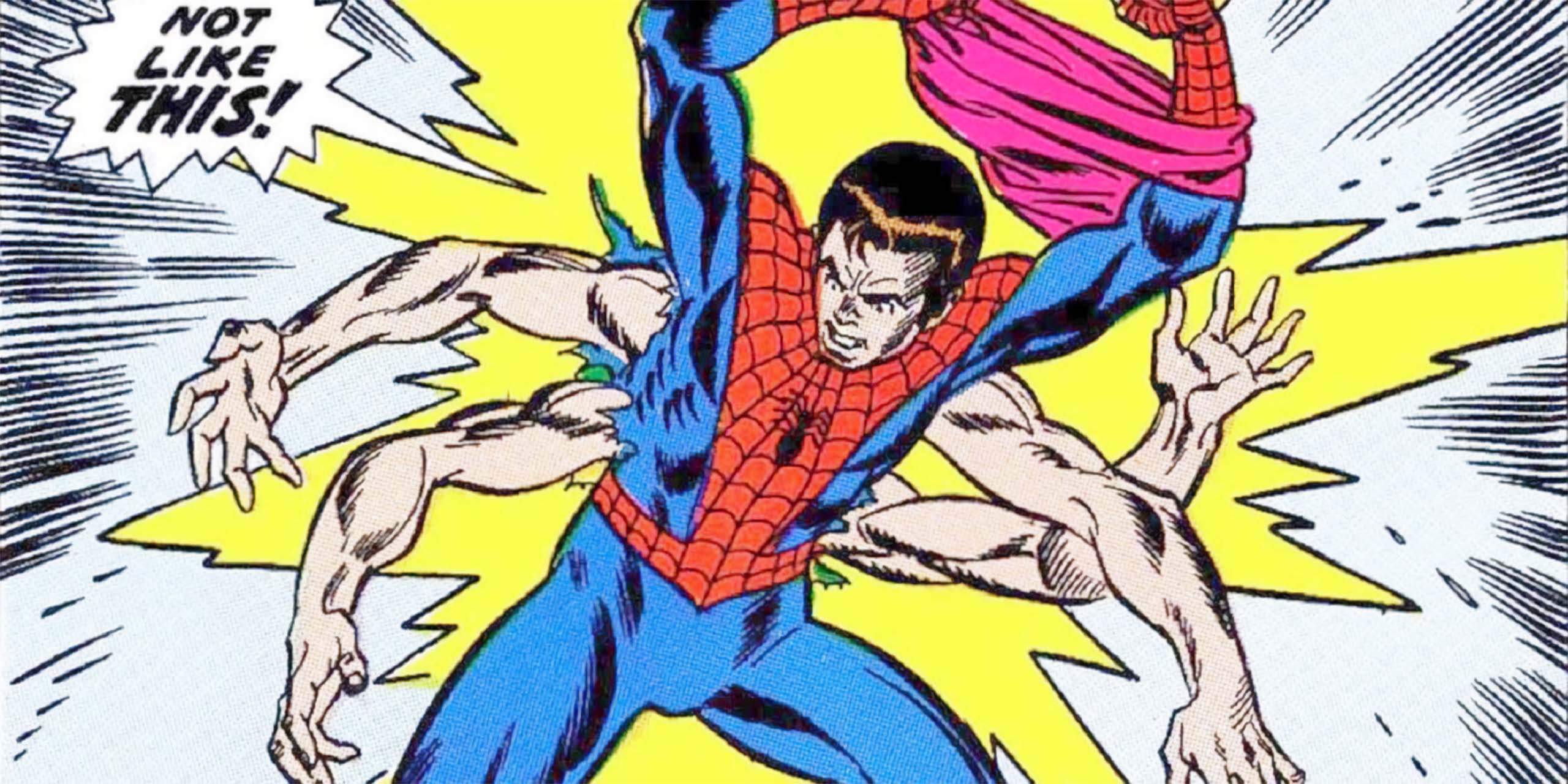 Peter Parker et ses six bras dans les comics The Amazing Spider-Man.