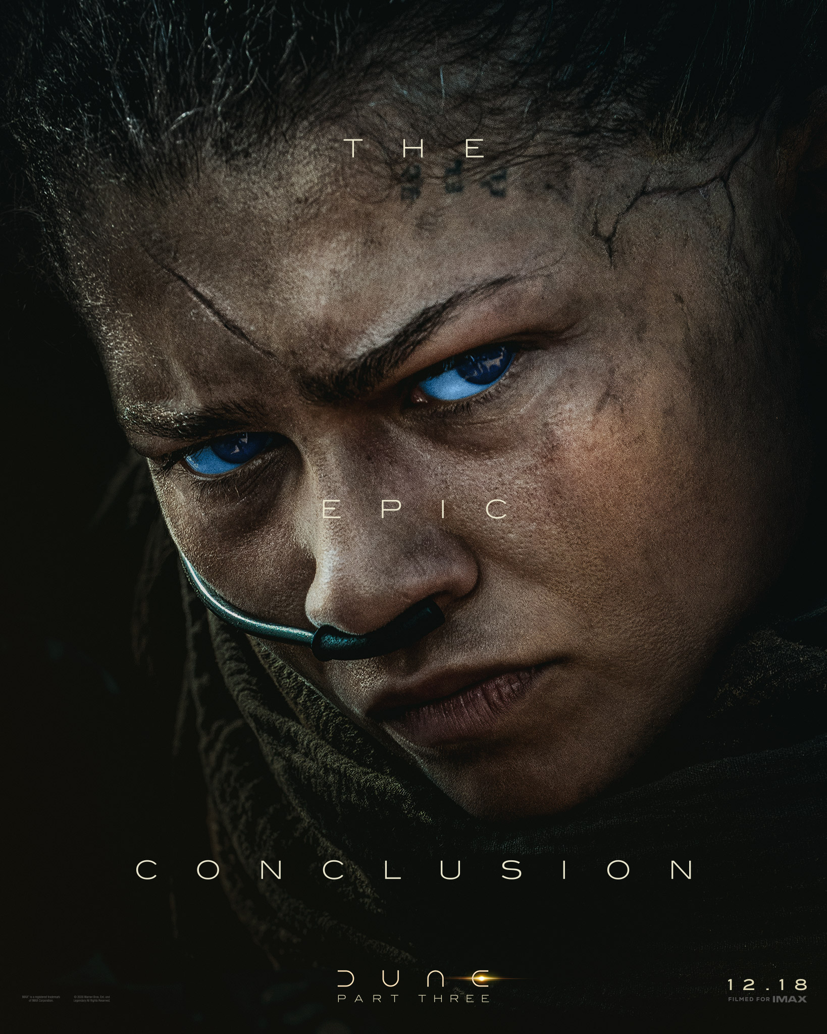 Chani (Zendaya) a l'air intense sur l'affiche de Dune : Troisième Partie.