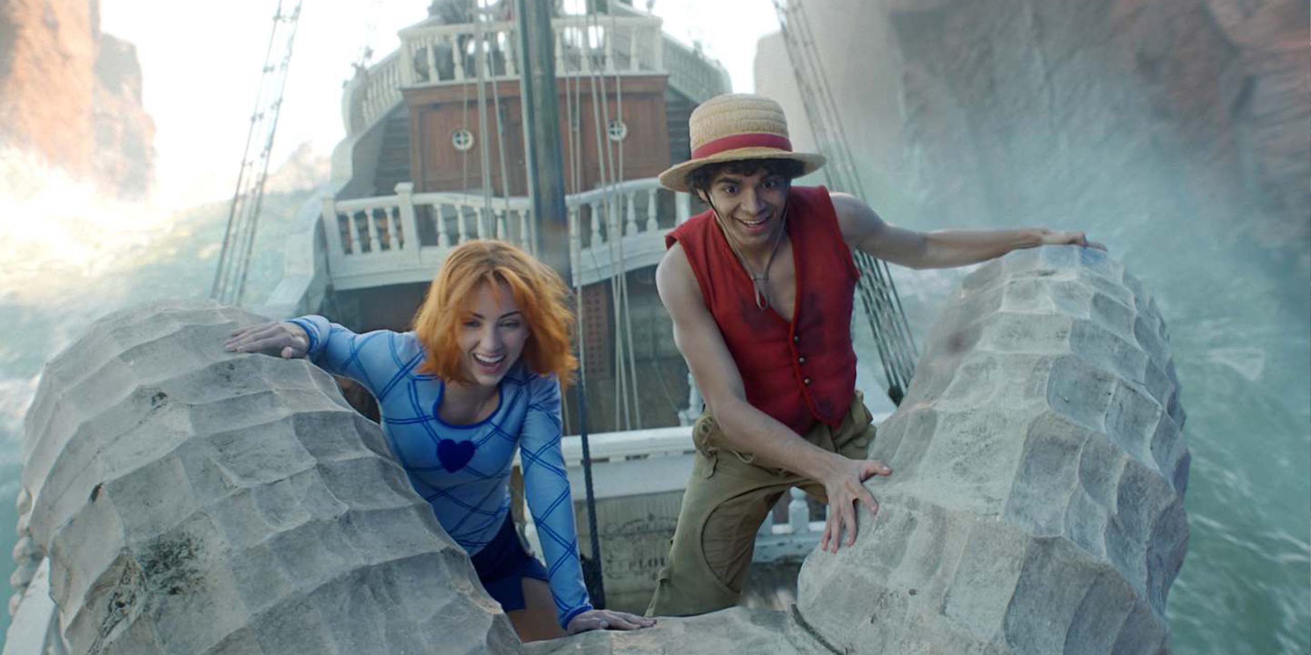 Emily Rudd (Nami) et Iñaki Godoy (Monkey D. Luffy) dans la saison 2 de One Piece.