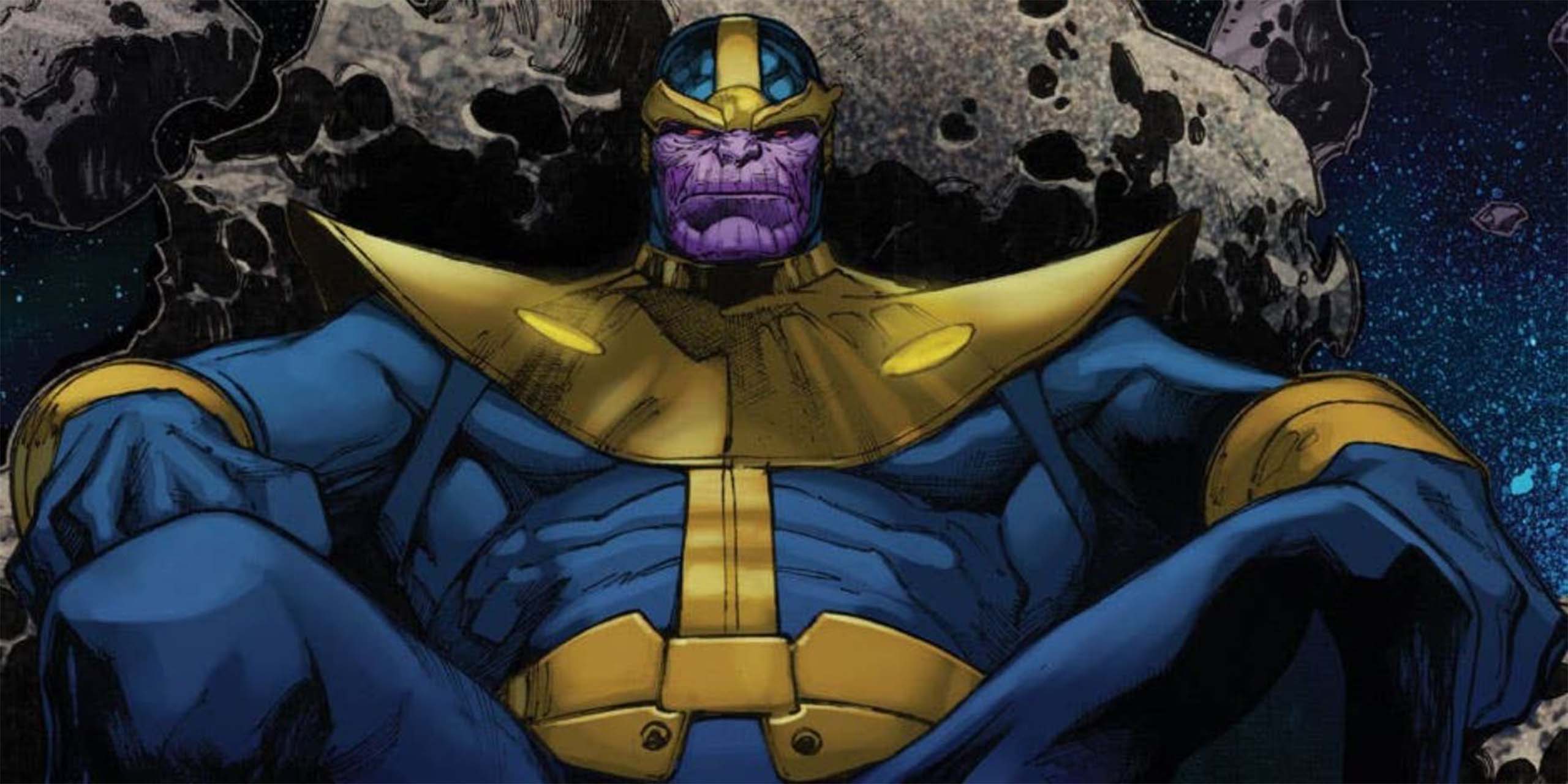 Thanos assis sur son trône.