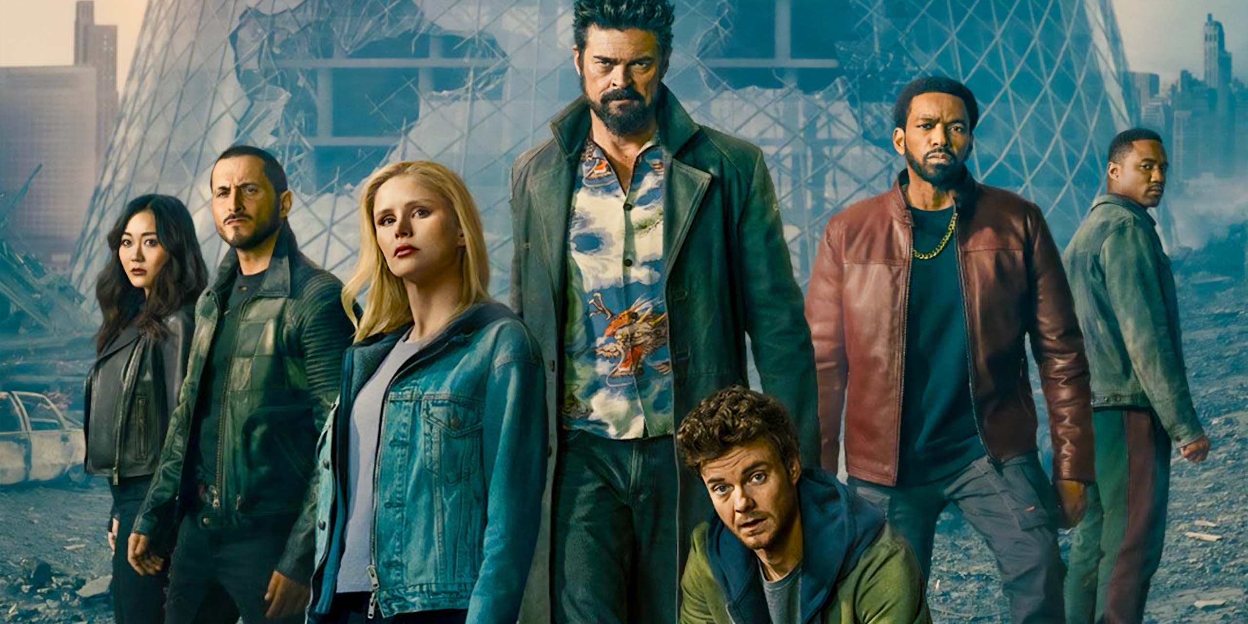 Poster de la cinquième et dernière saison The Boys, avec Billy Butcher, Starlight, et tous leurs amis.