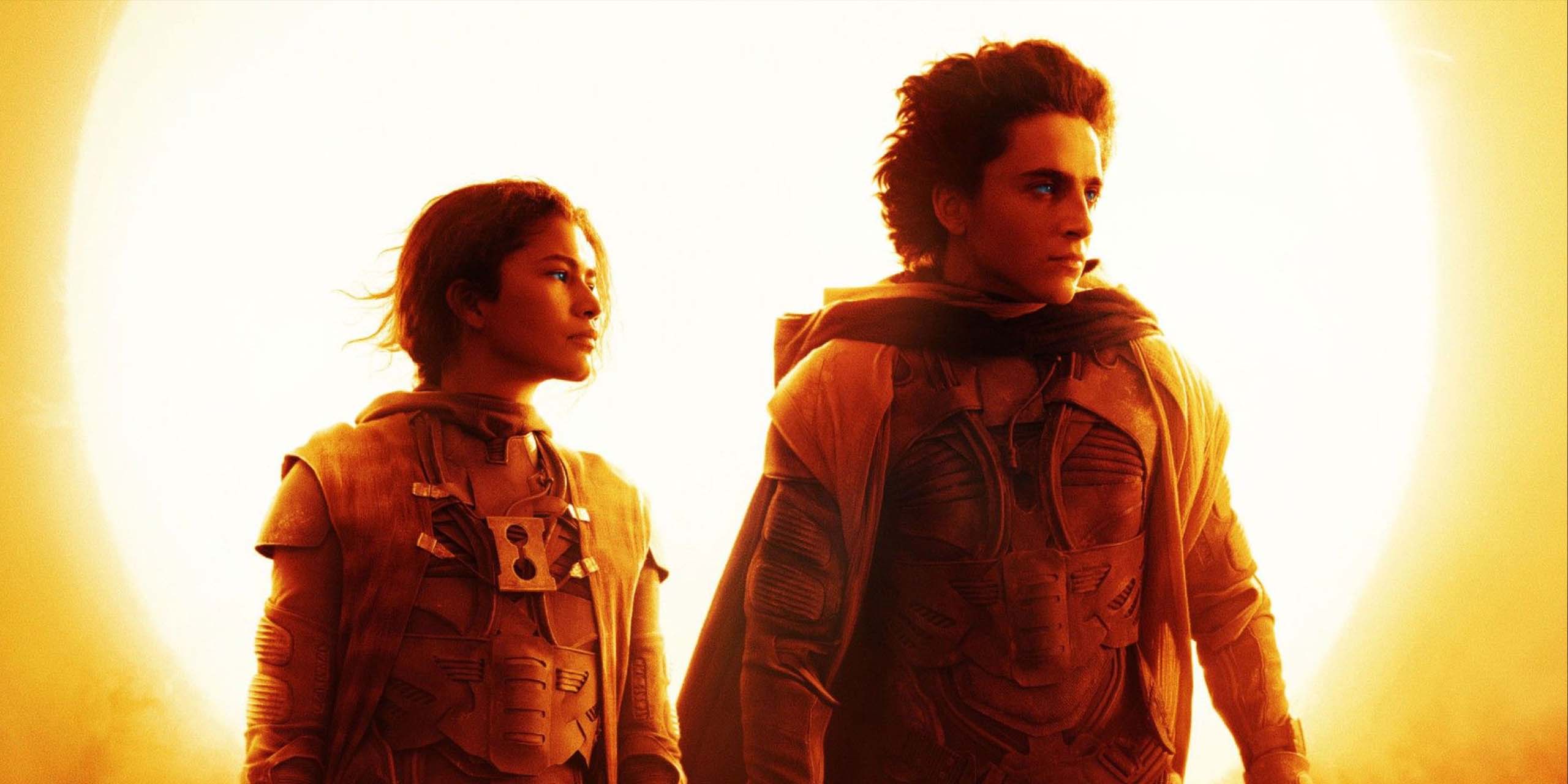 Paul Atréides (Timothée Chalamet) et Chani (Zendaya) dans Dune 2.