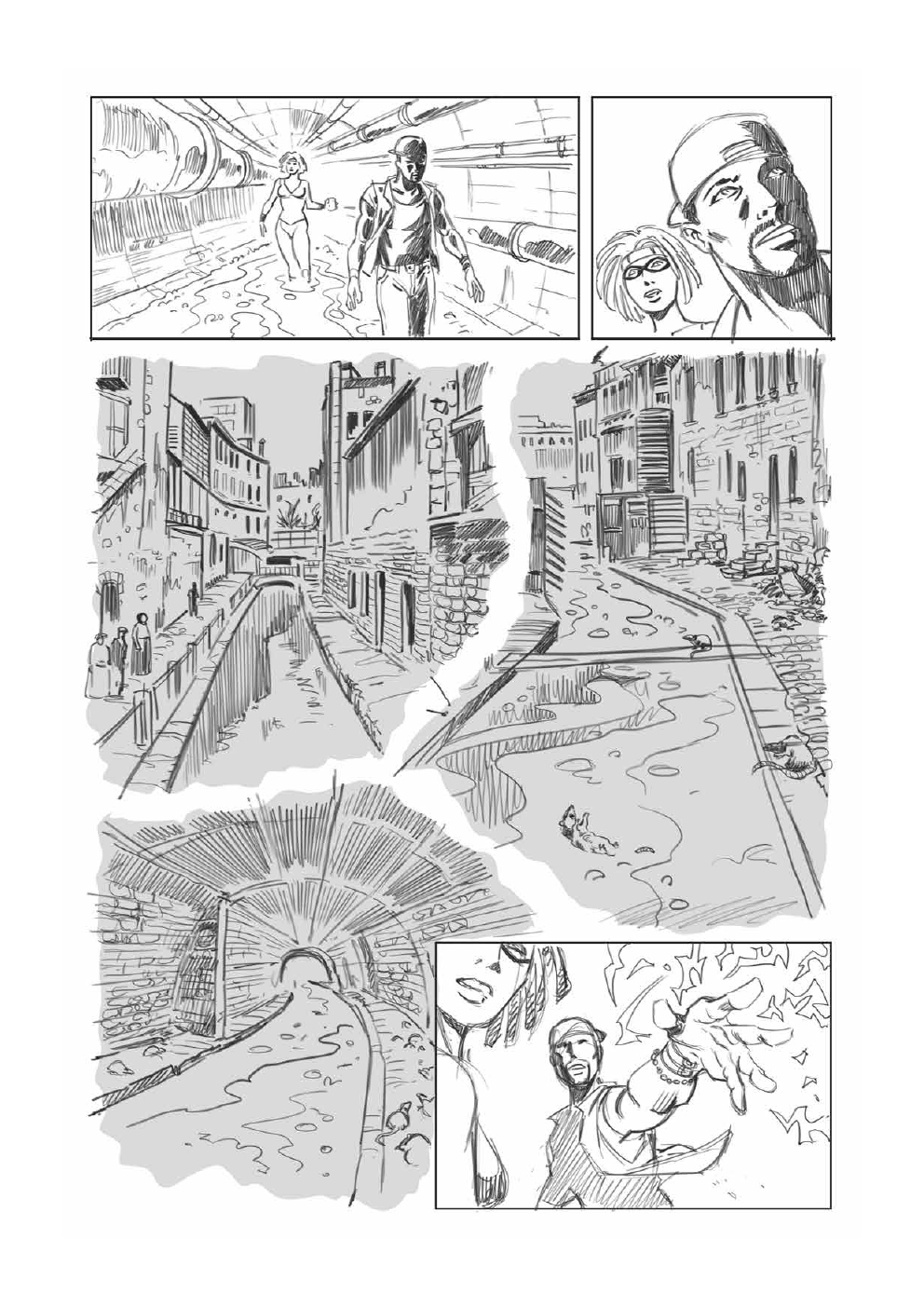 Brouillon de la page 5 d'un épisode du Garde Républicain.