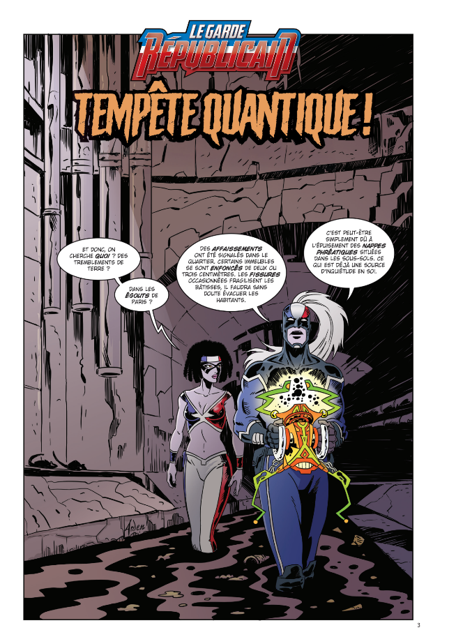 Page lettrée d'un épisode du Garde Républicain dessiné par Jim Arden.