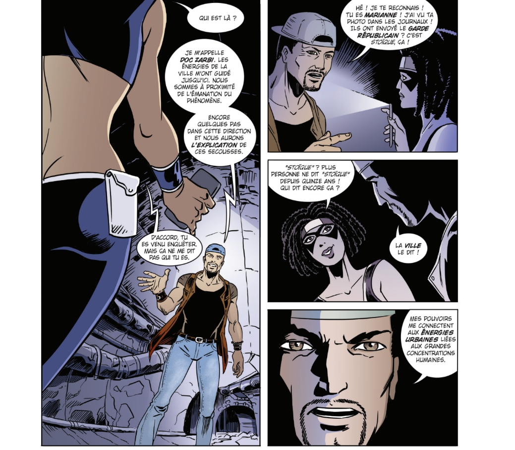 La page 4 lettrée de l'épisode Tempête Quantique du Garde Républicain.