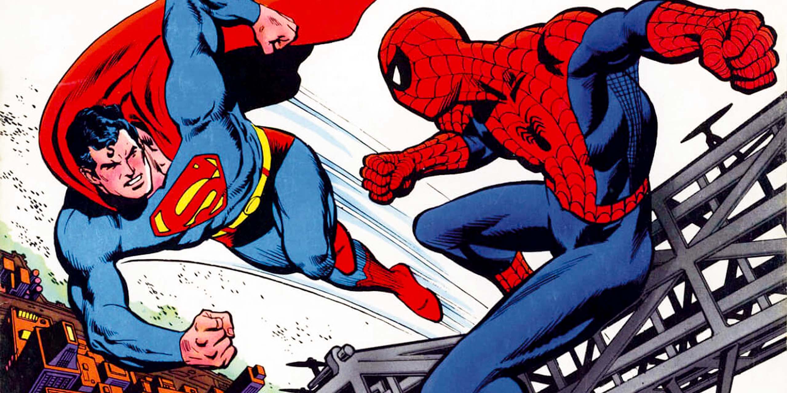 Couverture de Superman vs Spider-Man (1976), écrit par Gerry Conway.