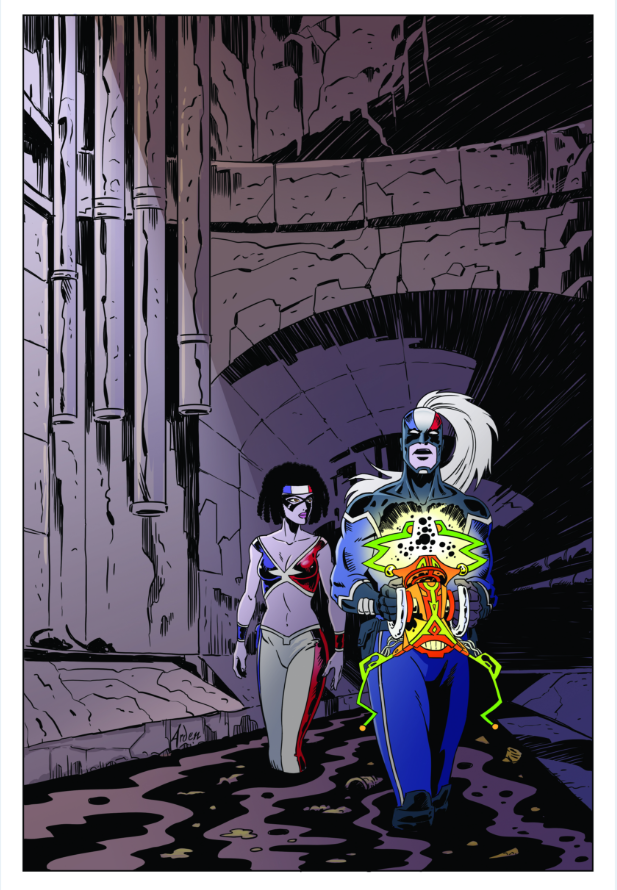 Page d'un épisode du Garde Républicain dessinée et colorisée par Jim Arden.