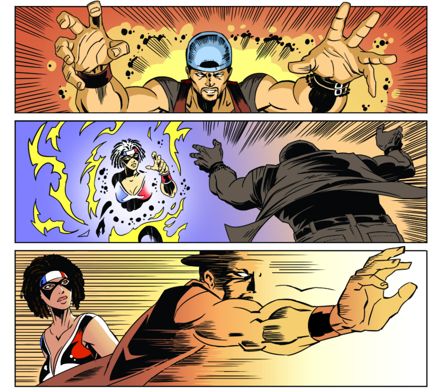 Page colorisée de l'épisode Tempête Quantique du Garde Républicain par Jim Arden.