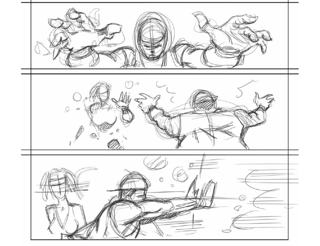 Brouillon d'une planche d'un épisode du Garde Républicain dessiné par Jim Arden.