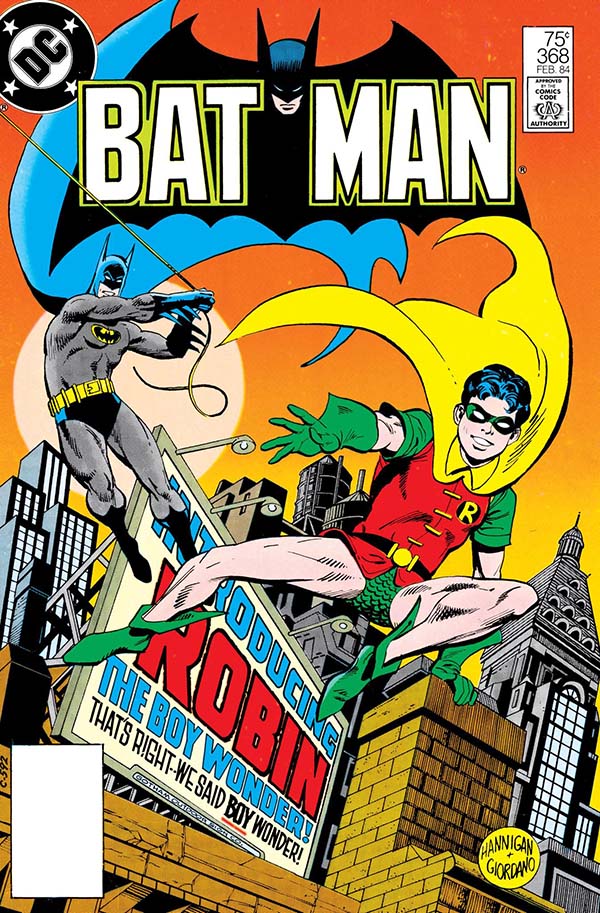 Couverture de Batman #368, écrit par Gerry Conway.