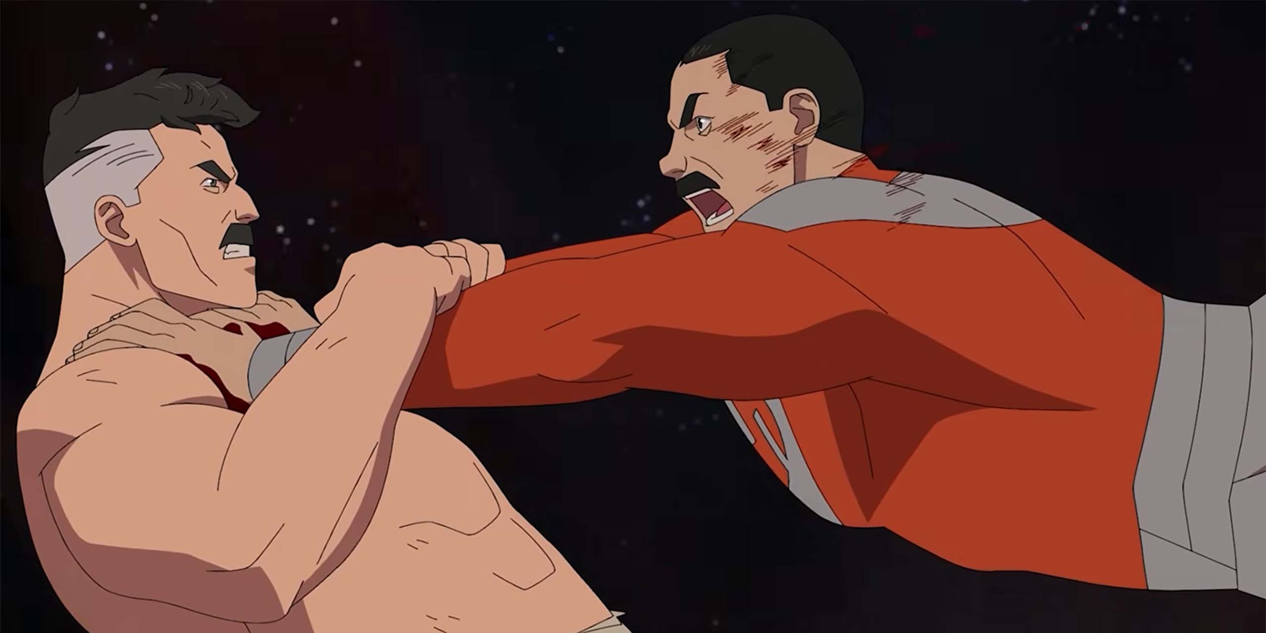 Thragg attaque Nolan dans l'épisode 7 de la saison 4 d'Invincible