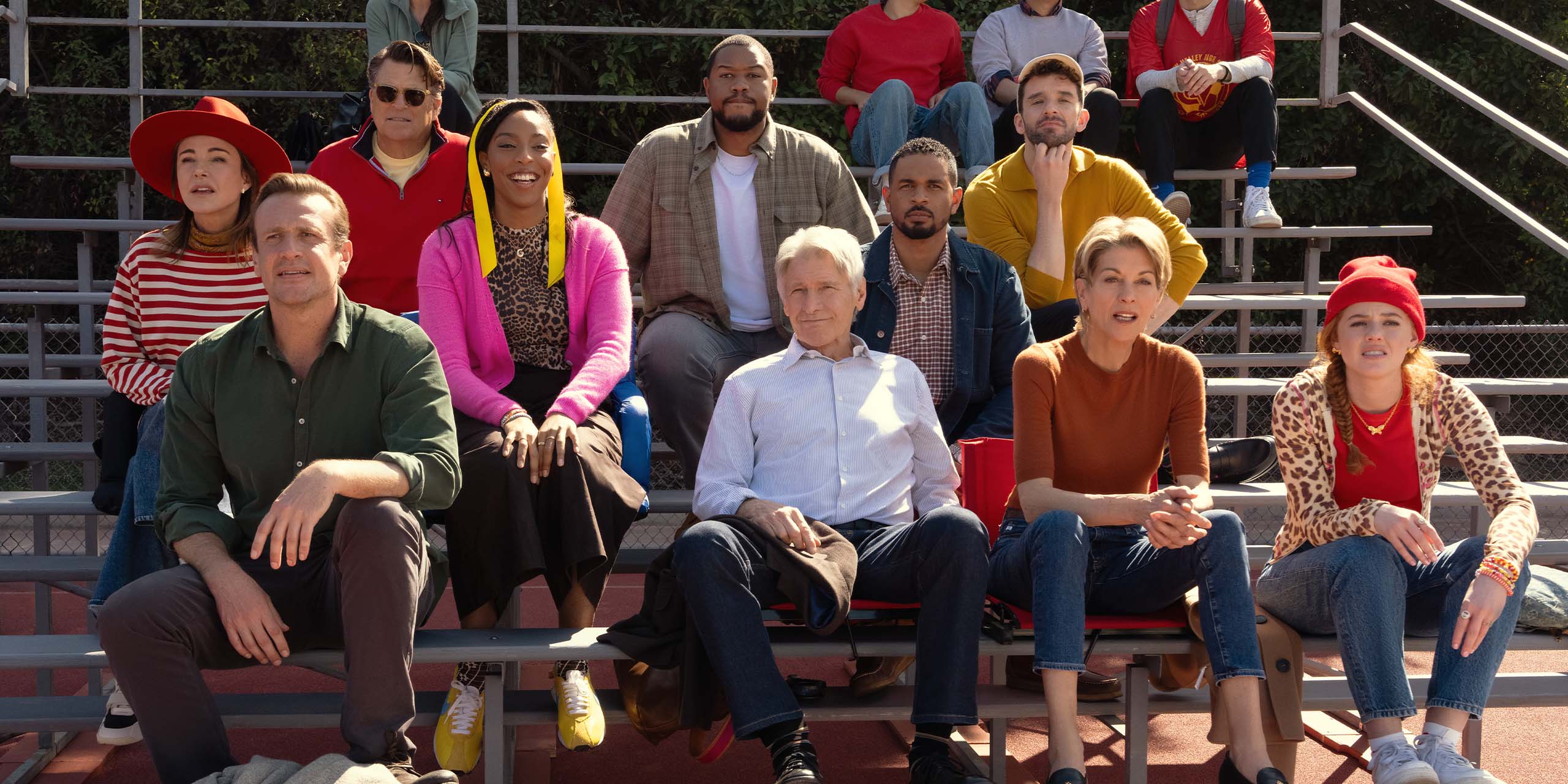 Jason Segel, Christa Miller, Ted McGinley, Jessica Williams, Luke Tennie, Damon Wayans Jr., Harrison Ford, Michael Urie et Wendie Malick dans Shrinking.