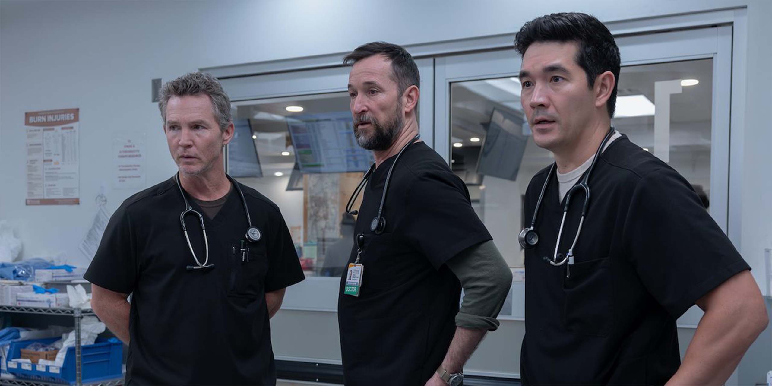 Dr Robby et Dr Abott à l'hôpital dans le final de la saison 2 de The Pitt.