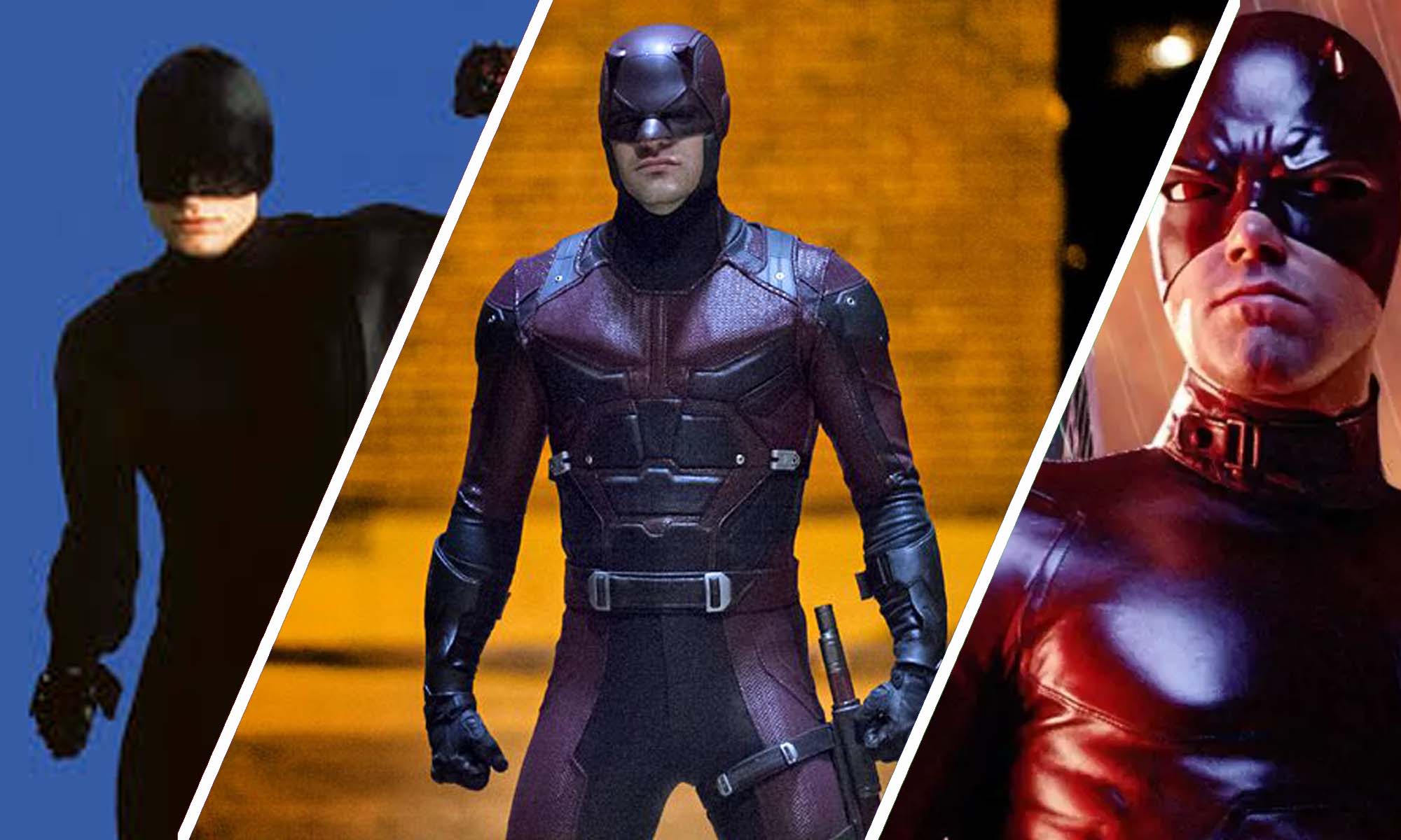 Les 3 Daredevil : Rex Smith, Charlie Cox, Ben Affleck.
